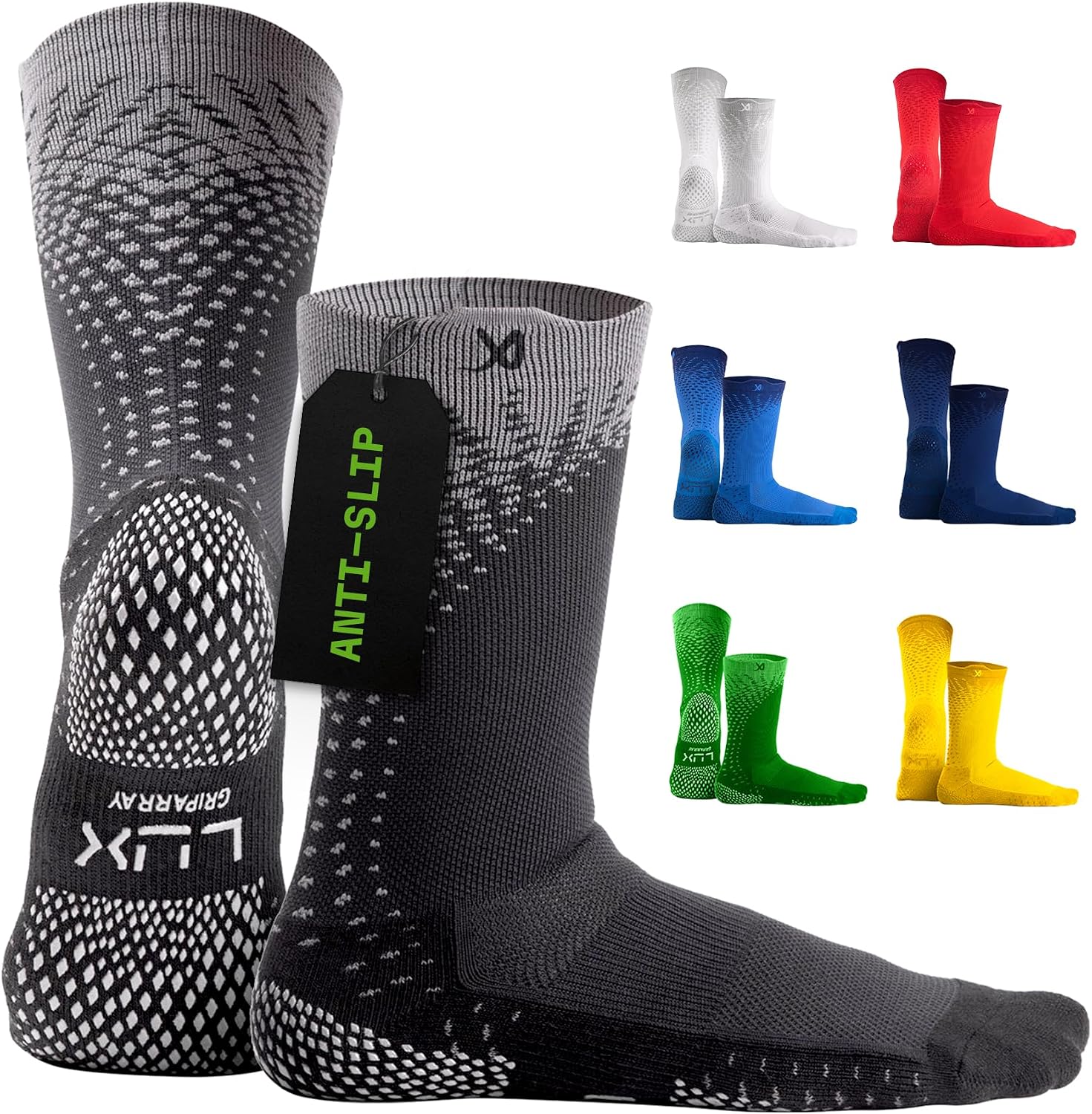 LUX Sports Performance Grip Socks Bundle - Black & White Grip Socks For Every Activity - Image 2