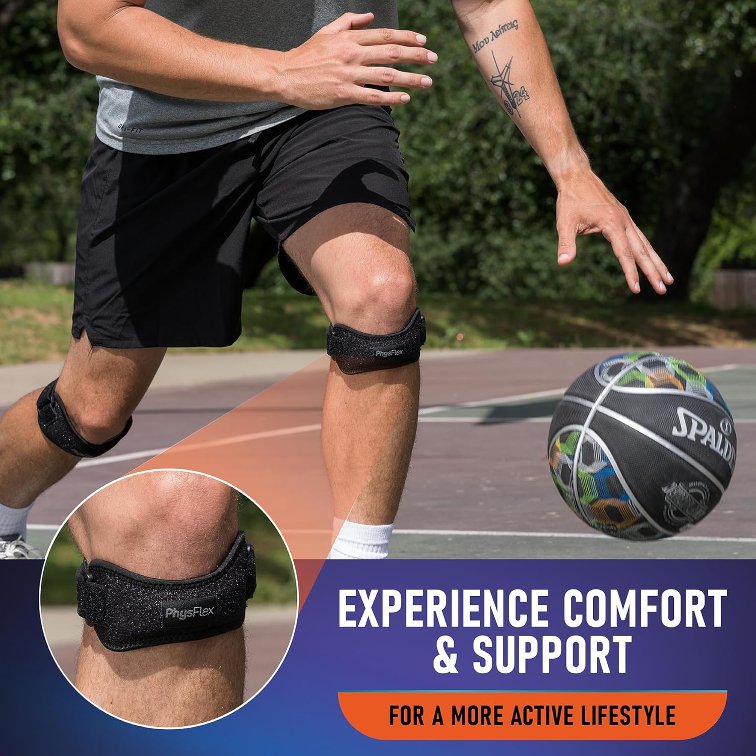 2 Pack Patellar Tendon Support Strap, Knee Brace, Knee Support, Pain Relief | Jumpers Knee, Tendonitis, Tendonitis, Hiking, Soccer, Basketball, Running, Adjustable Patella Stabilizer Strap, Men & Women - Image 3