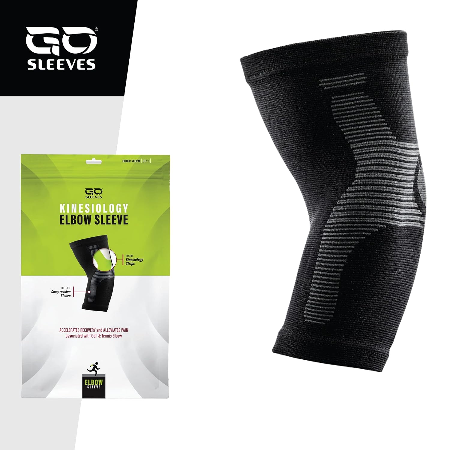 Elbow Compression Sleeve for Men - Kinesiology Compression Elbow Sleeve for Weightlifting - Elbow Sleeve for Tendonitis and Tennis Elbow Relief - Ideal for Gym, Sports (Black, Small) - Image 2