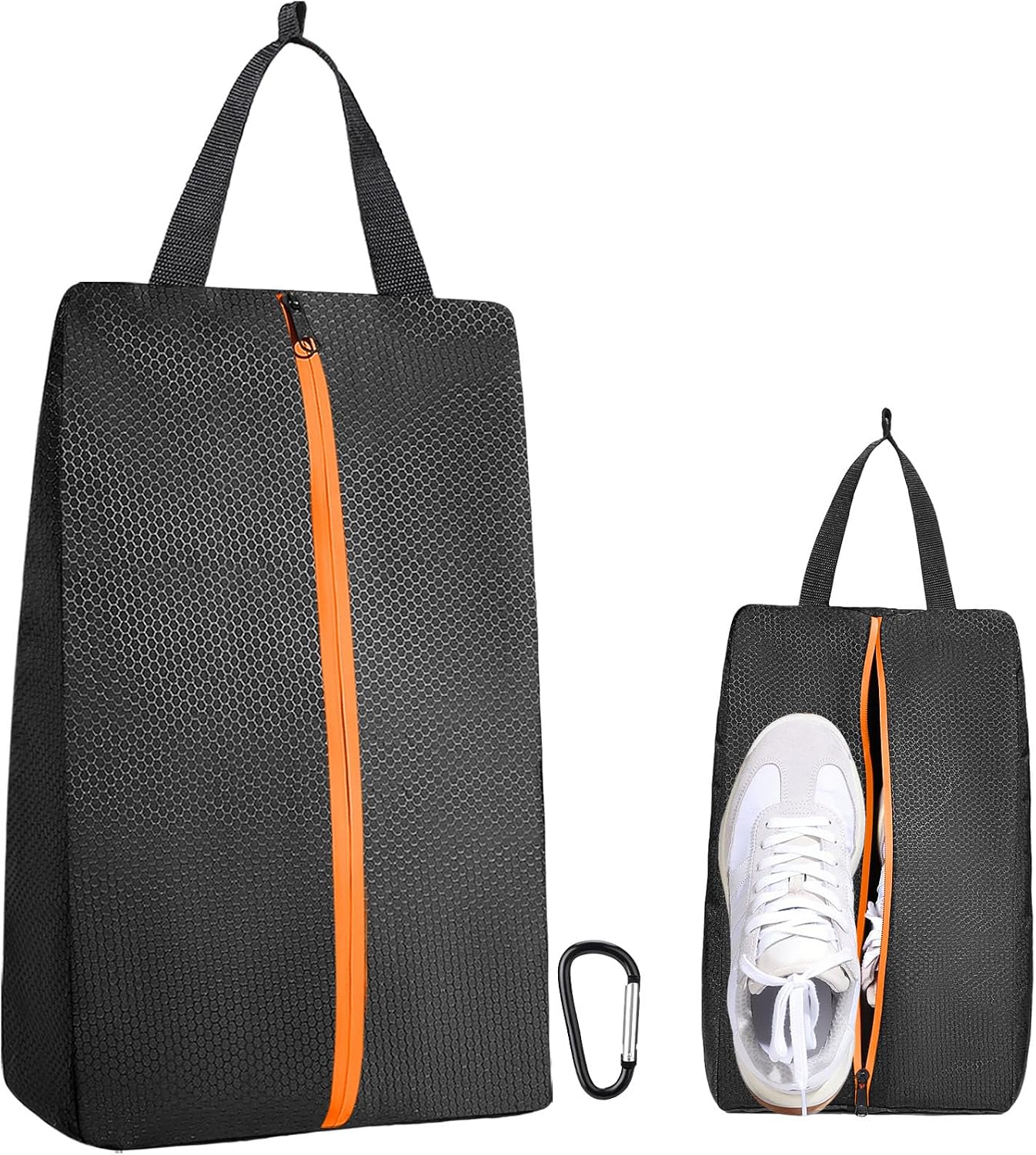 Golf Shoes Bag, Smell-Proof & Waterproof Cleat Bag for Travel | Keeps Dirty Shoes Off Clean Gear, With Smooth Zipper & Carry Handle, Fits Shoes Up to Size 14, Ideal for Golf, Soccer & Gym