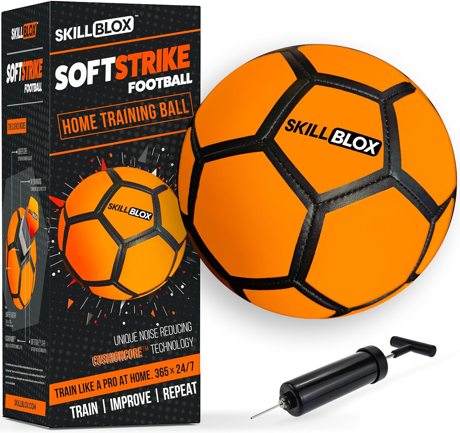 Skill Blox SoftStrike Indoor Soccer Ball Size 4 | Soft Foam Training Ball | Silent Indoor Soccer Ball for Kids | Neoprene Outer with Soft Foam Layer | Safe for Indoor Play, Practice & Ball Control - Image 8