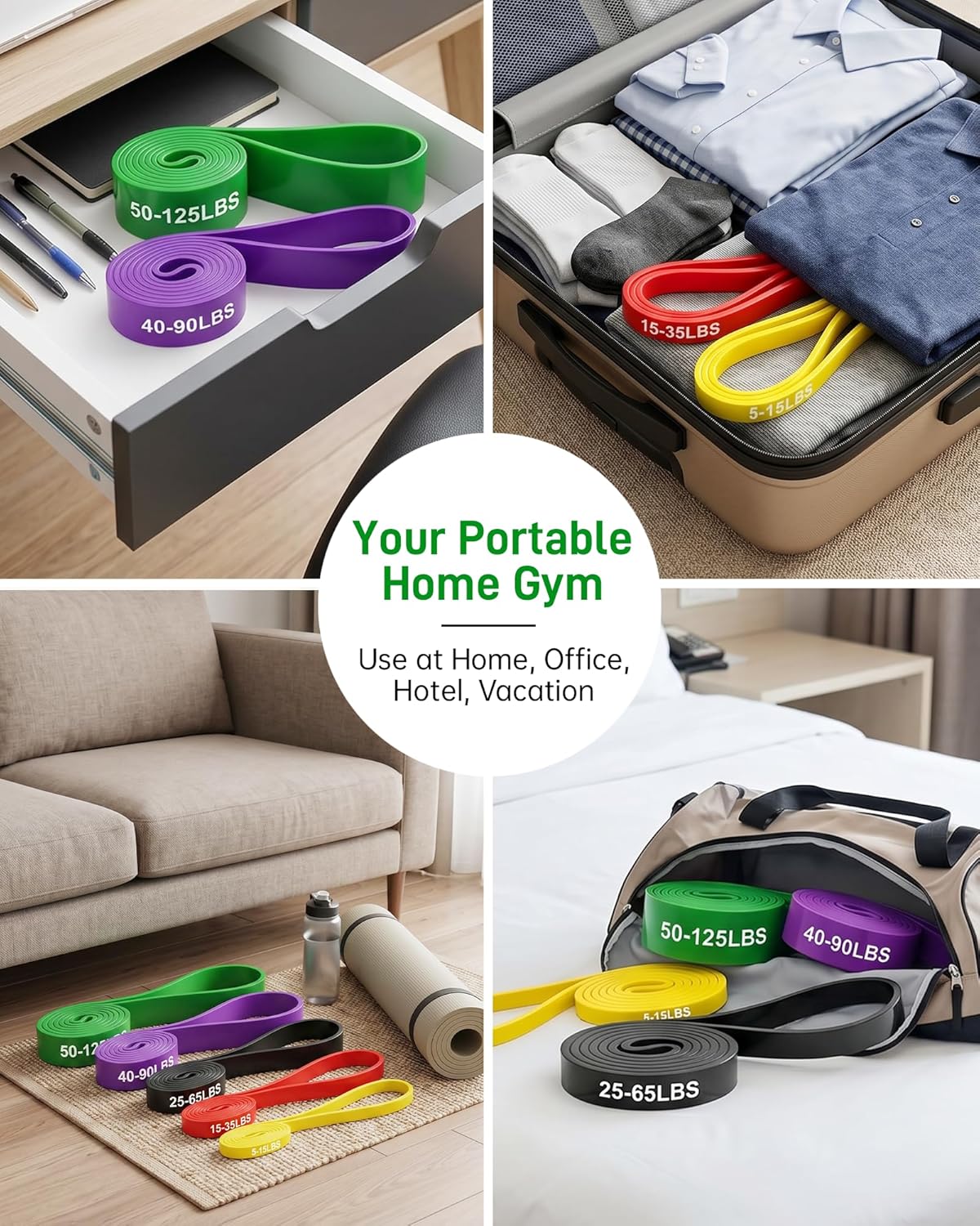 Renoj Resistance Bands for Working Out, 5 Levels Pull Up Assistance Bands Set for Workout, Exercise, Home Gym & Strength Training - Image 7