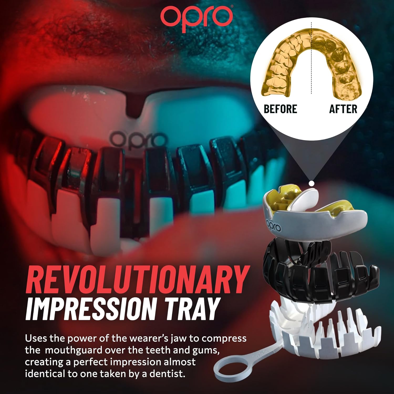 OPRO Instant Custom-Fit Mouthguard – Dentist Level Gum Shield Adult and Kids – OPRO Mouth Guard Boxing and MMA, Self-Fit Gum Shield Rugby – Maximum Protection with Dental Warranty (Clear/White) - Image 4