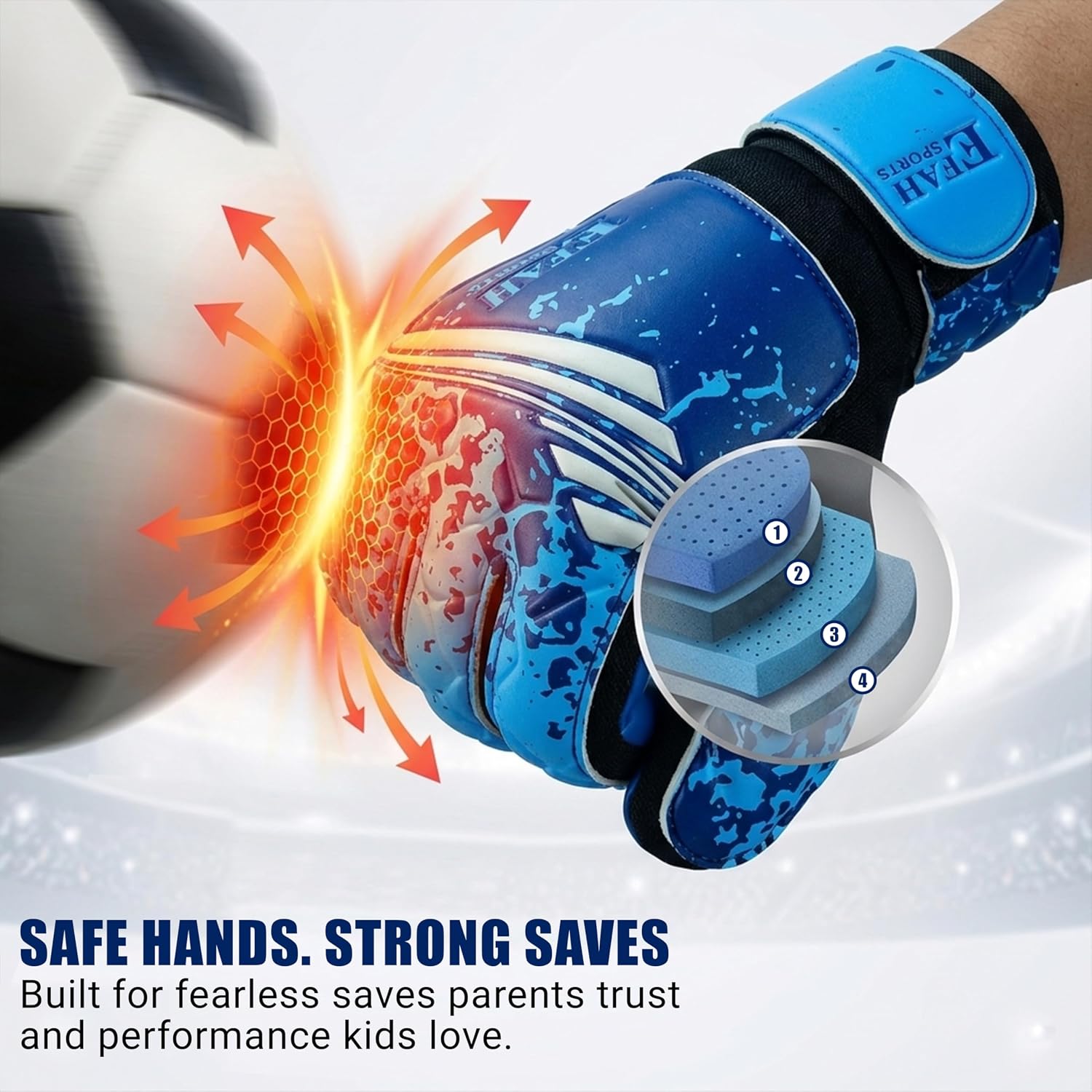 Soccer Goalie Goalkeeper Gloves for Kids Boys Children Youth | Strong Grip Latex Palm - Image 5