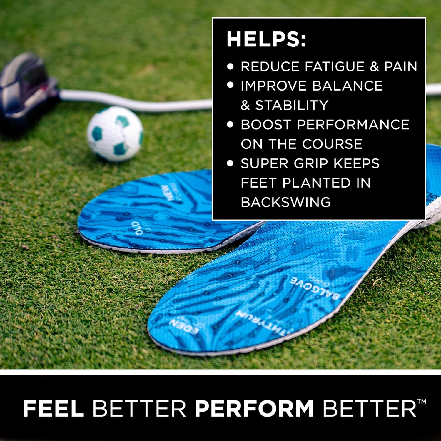CURREX GolfPro Insoles for Golf Shoes – Arch Support Inserts to Improve Balance, Stability, Comfort & Performance, Help with Foot & Heel Pain Relief – for Men & Women – High Arch, Large - Image 2