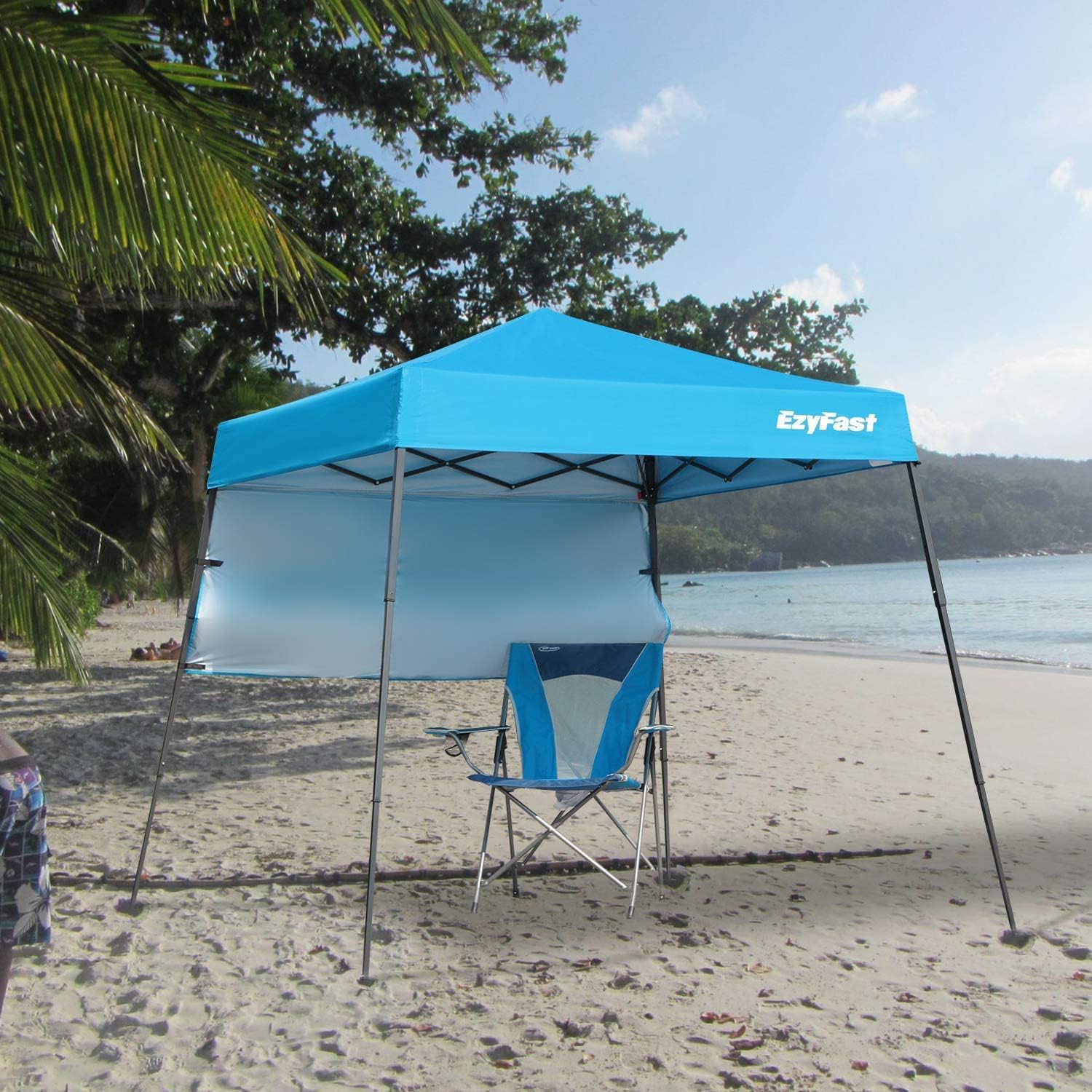 Ultra Compact Backpack Canopy, Pop Up Shelter, Portable Sports Cabana, 7.5 x 7.5 ft Base / 6 x 6 ft top for Hiking, Camping, Fishing, Picnic, Family Outings - Image 3