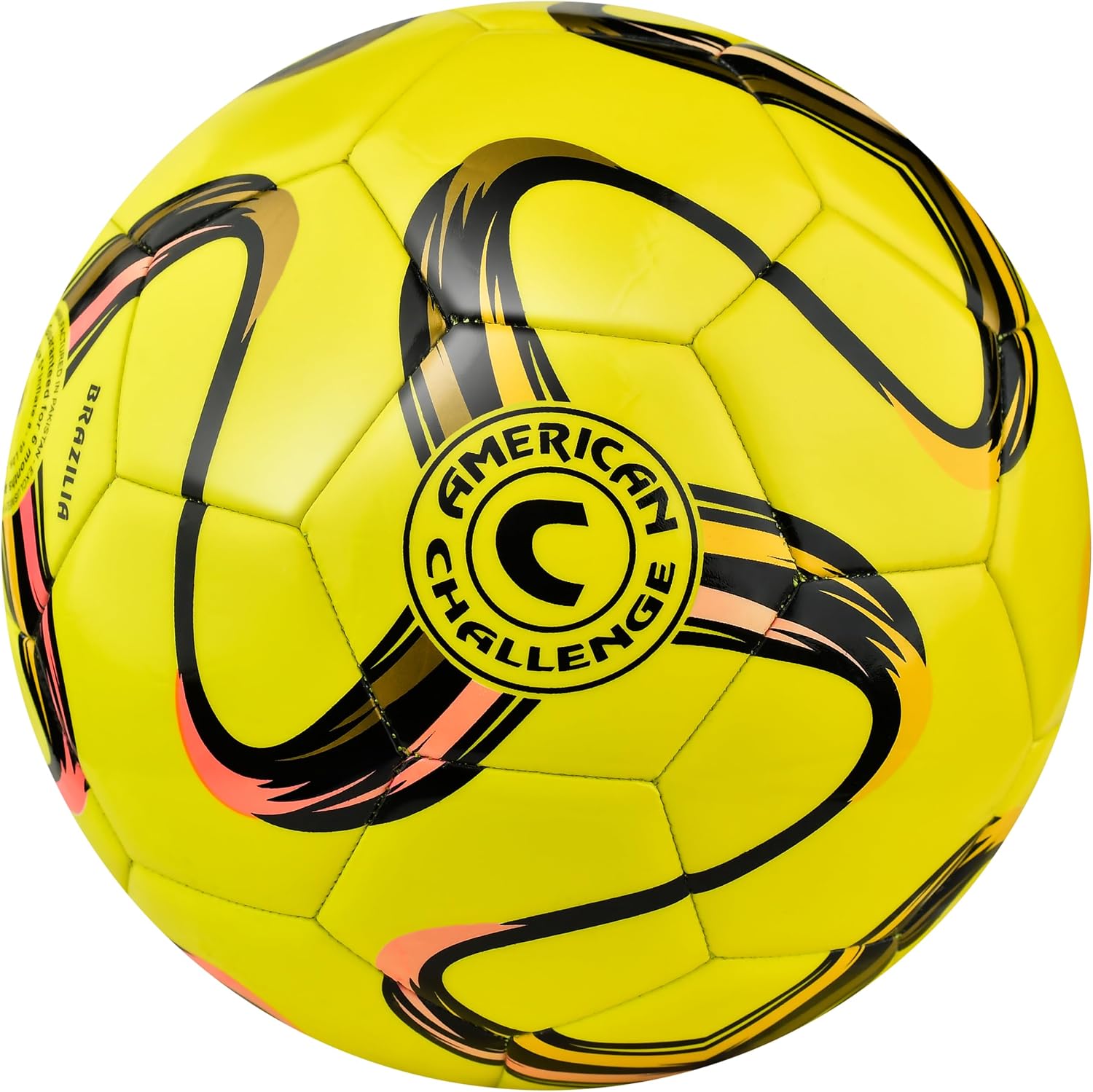 American Challenge Brasilia Soccer Ball Size 5, 4, 3 & 2 | Durable TPU casing with Hybrid SR bladder for reliable bounce, ideal for training and recreational play