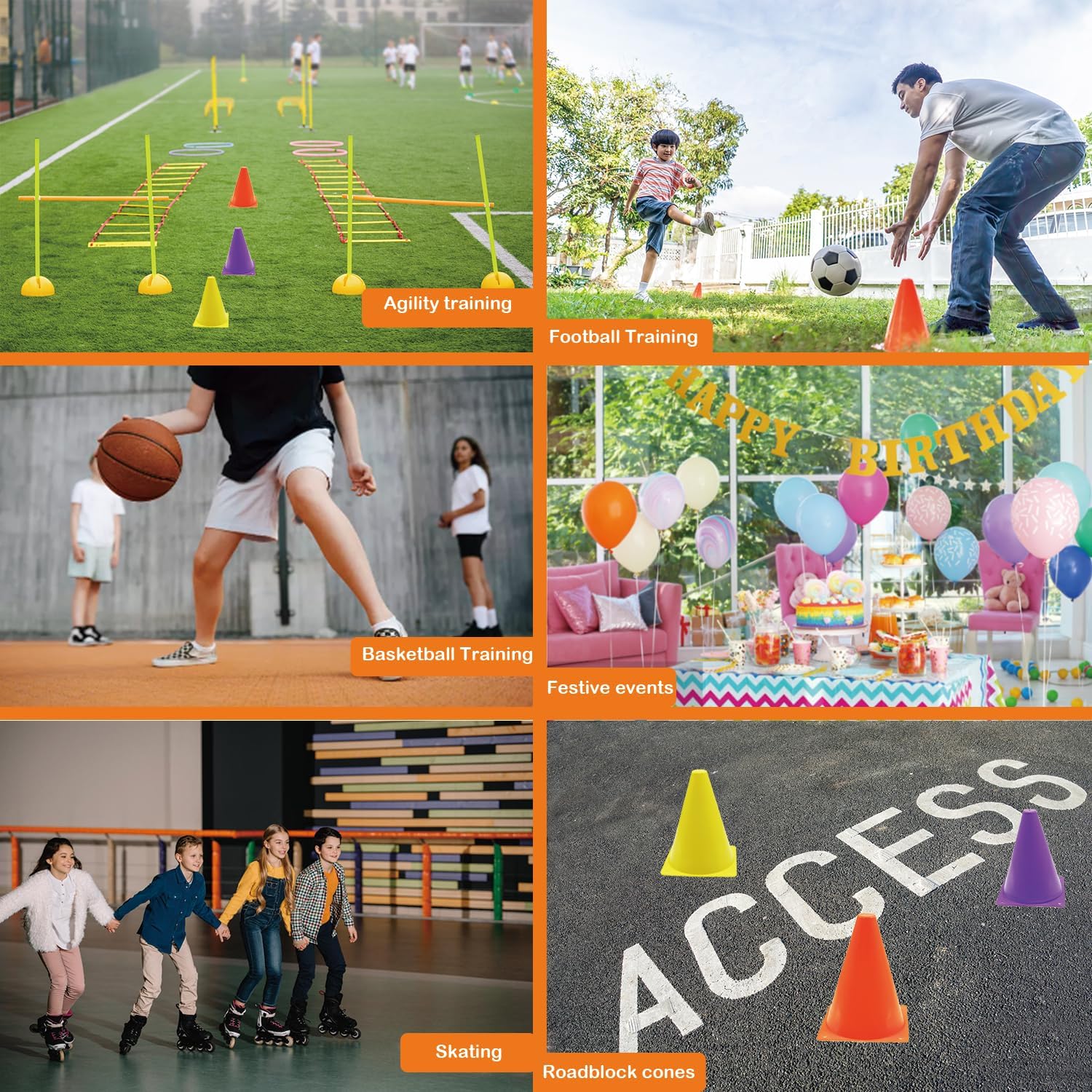 Soccer Cones Set, 84/42Pcs 7"/9" Cones Sports + Disc Cones, Cones for Sports with Carry Bag, Training Cones, Soccer Cones for Training, Plastic Soccer Cones for Drills - Image 8