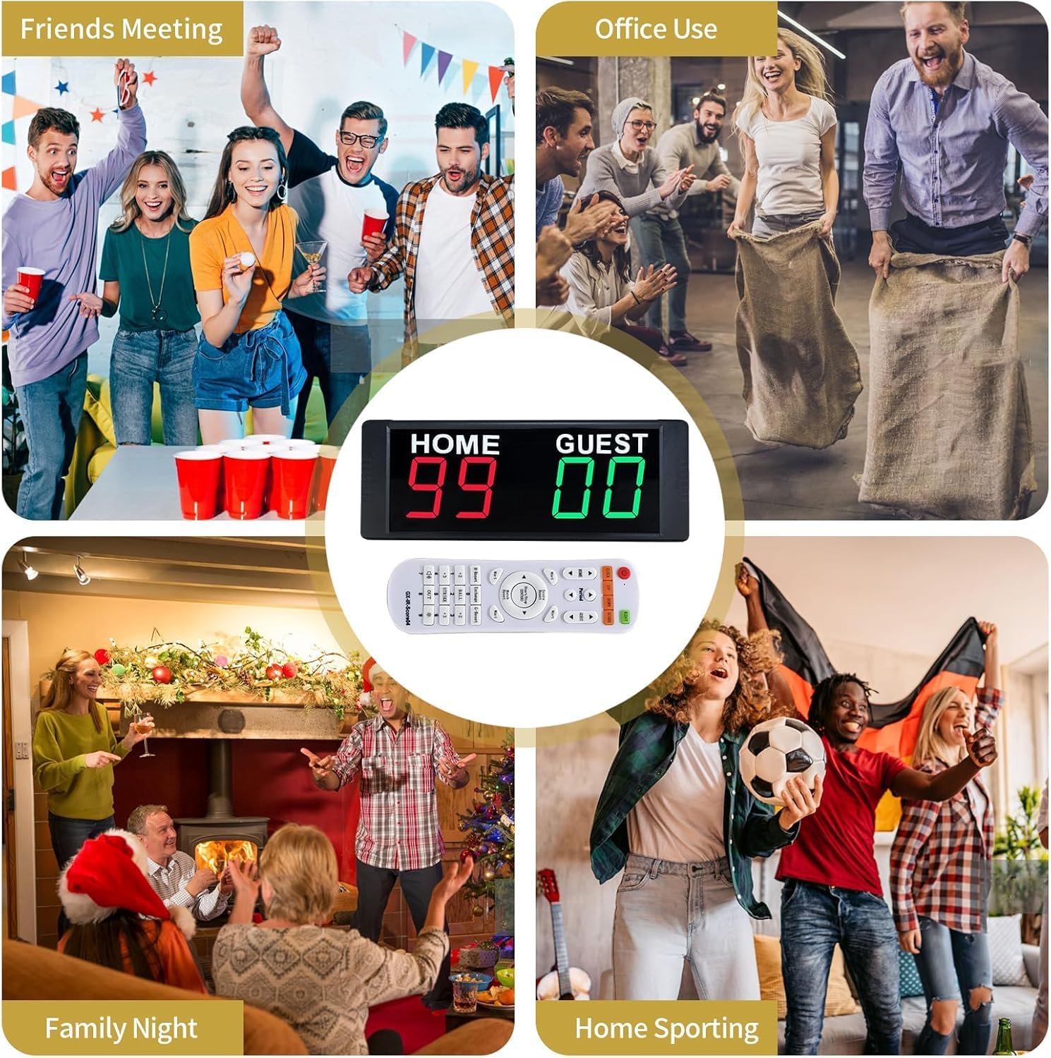 YZ Portable Electronic Scoreboard with 2 Button Control, Digital Scoreboard with Remote, Digital Cornhole Score Keeper, 12/24H Clock/Countdown Timer/Buzzer, Indoor&Outdoor Games - Image 7