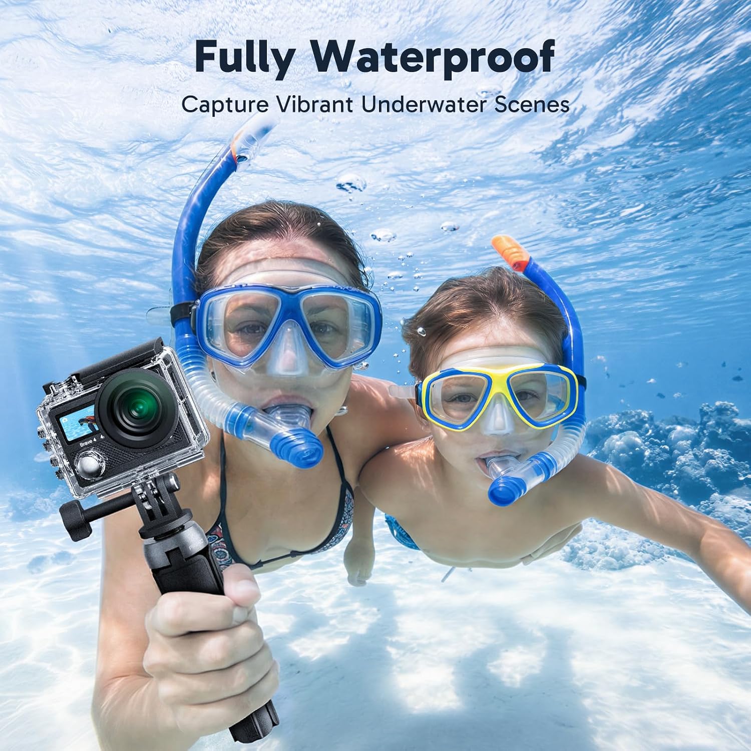 AKASO Brave 4 Action Camera 4K 30fps with 64GB MicroSD Card Bundle | 20MP EIS WiFi 170° FOV 5X Zoom Waterproof Underwater Camera for Snorkel, Travel, Bicycle, Helmet, Motorcycle Accessories Kit - Image 4