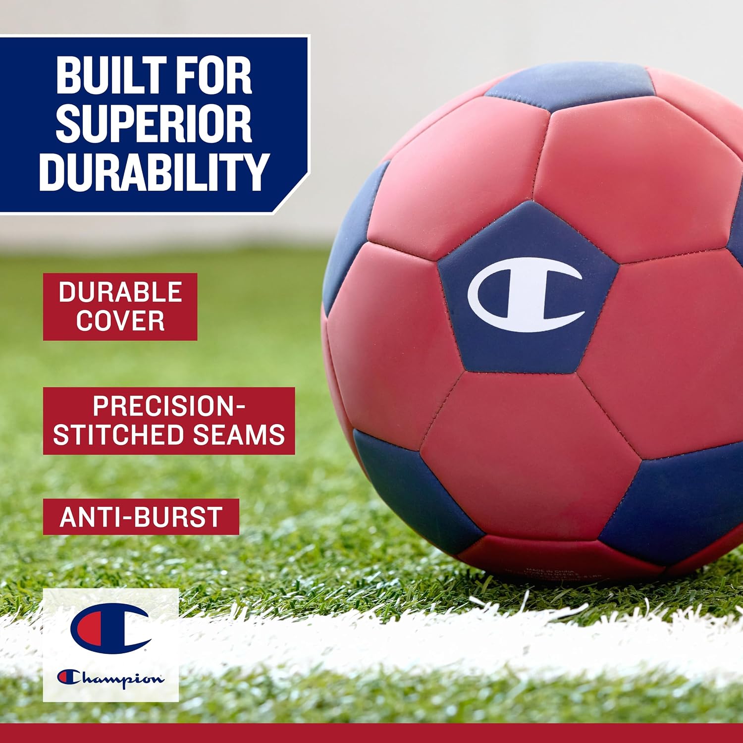 Champion Prodigy Soccer Ball with Pump | 32-Panel Matte Finish | Butyl Bladder | Indoor & Outdoor | Youth & Adult Training | 6" Pump Included - Image 6