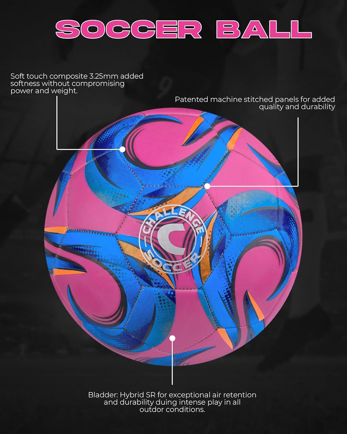 American Challenge Kreis Soccer Ball Size 3, 4 & 5 | Durable TPU casing with Hybrid SR bladder for reliable bounce, ideal for practice and recreational play - Image 6
