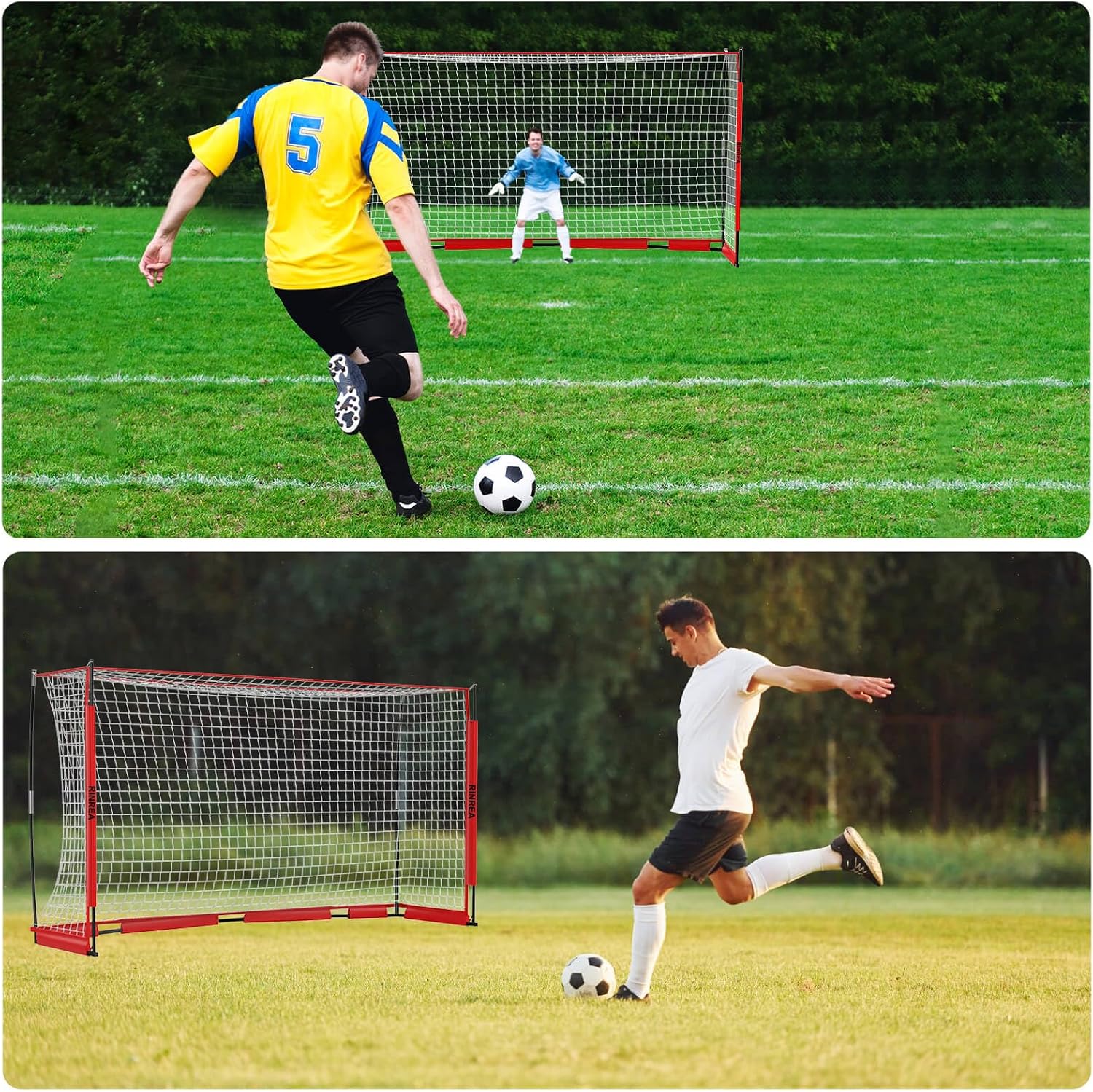 Portable Soccer Goal, Soccer Nets for Backyard with Agility Ladder | 12x6FT/14x7FT, Quick Setup & Disassemble, Stability & Durability, Team & Goalie Training, Carry Bag, Ground Nails - Image 6