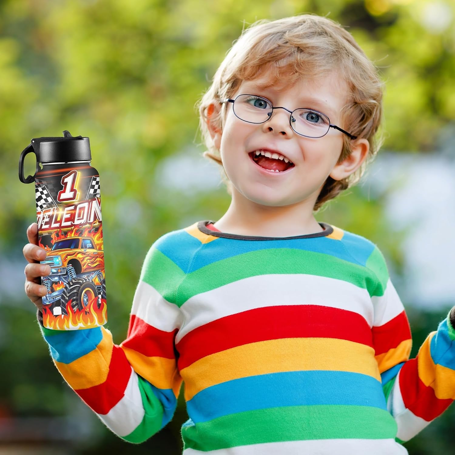 Personalized Water Bottle for Boys for School, Customized Kids Insulated Bottle with Name Picture, Stainless Steel Thermo with Straw, 18oz, Back to School Gift Basketball Soccer Baseball Pattern - Image 8