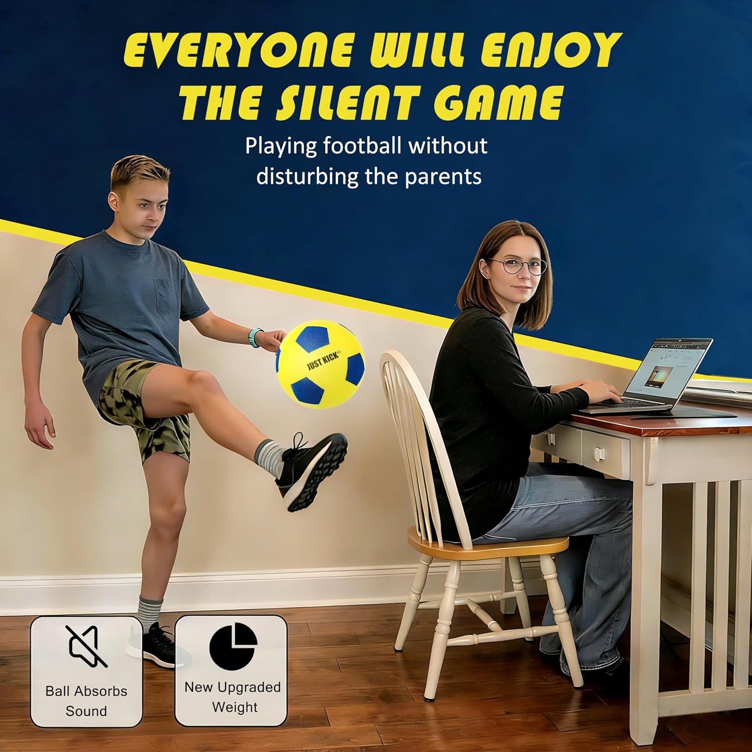 SRG Silent Foam Soccer Ball – Airless Indoor House Ball for Quiet Training, Soft Durable Foam Design, Multi-Use for Dribbling Practice, Gift for Soccer Fans, Sizes 3/5 / 7 - Image 3