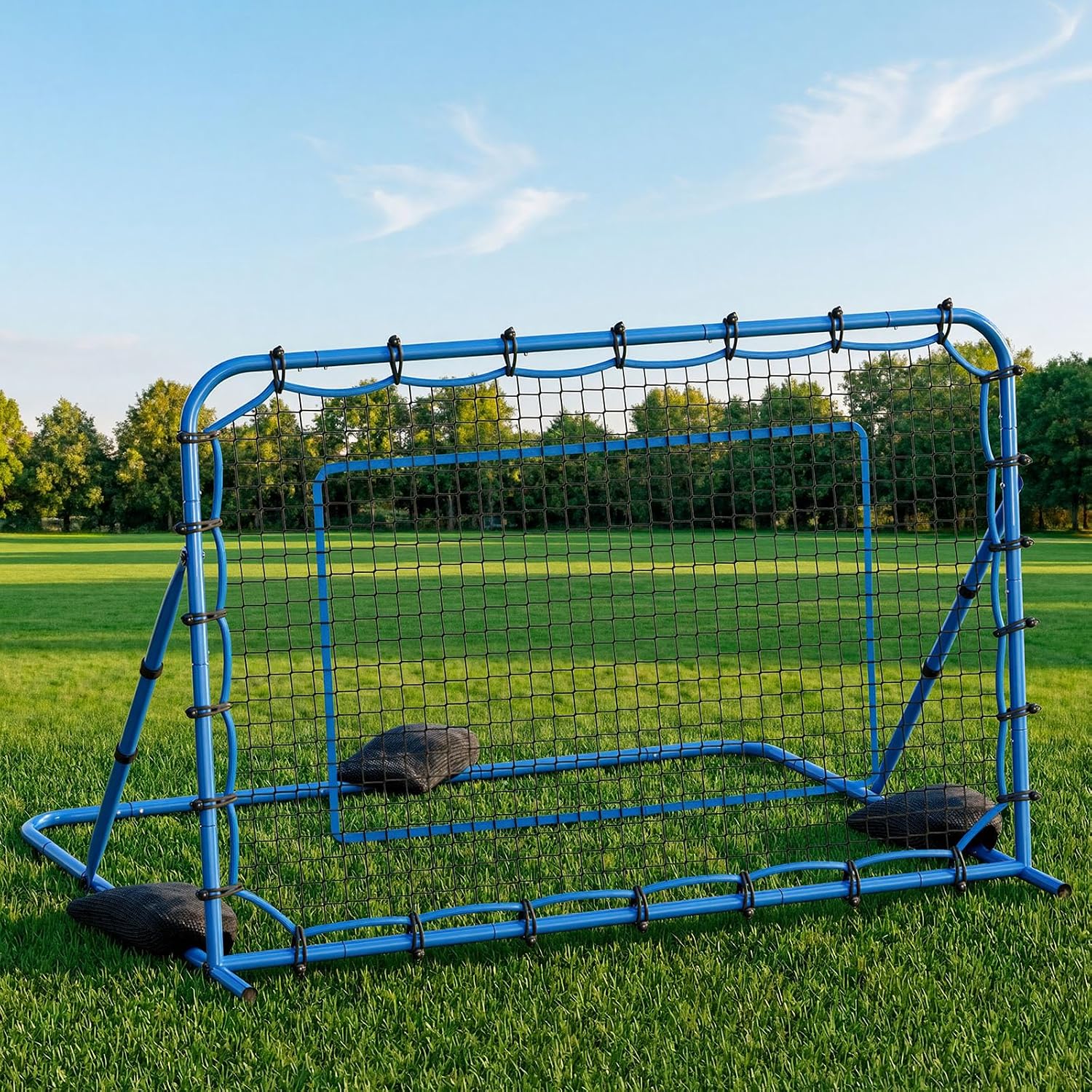 VEVOR Soccer Baseball Rebounder Net, 3 Angles Adjustable Soccer Goal Rebounder for Control, Passing Practice, Heavy-Duty Iron Frame & PE Net, Easy Setup Ball Training Equipment for Teens&Adults - Image 8