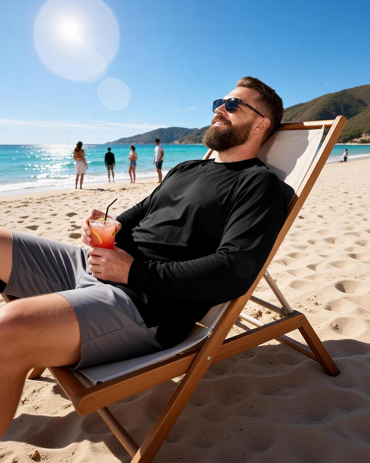 Roadbox Men's Big and Tall UPF 50+ UV Sun Protection Shirts, Long Sleeve Cooling Rash Guard Quick Dry Fishing Swim T-Shirt - Image 2