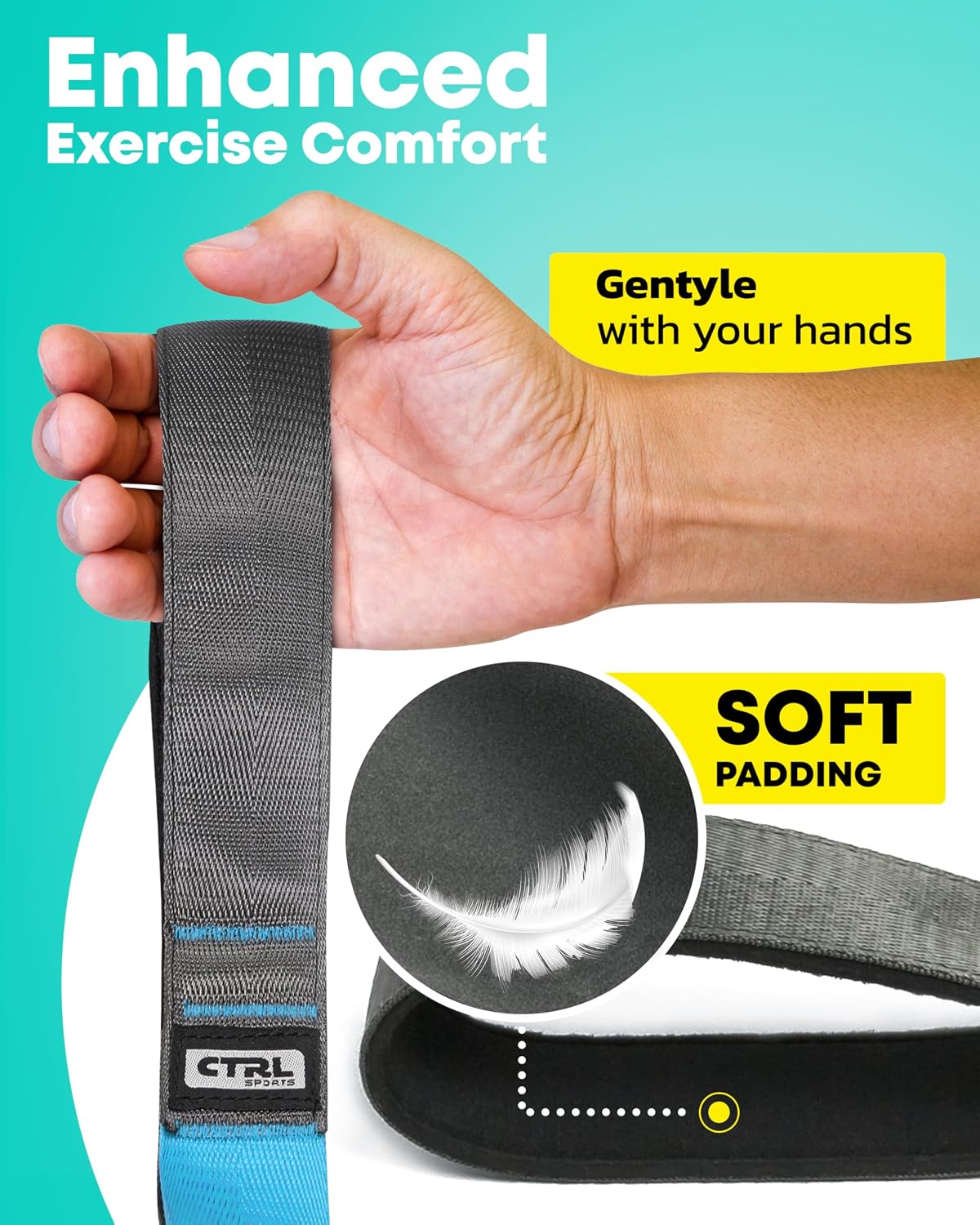 Stretching Strap with Loops - Non Elastic Yoga Strap for Physical Therapy | Video Exercises Included - Stretch bands for Stretching Equipment and Flexibility - Fascia, Hamstring & Leg Stretcher Belt - Image 3