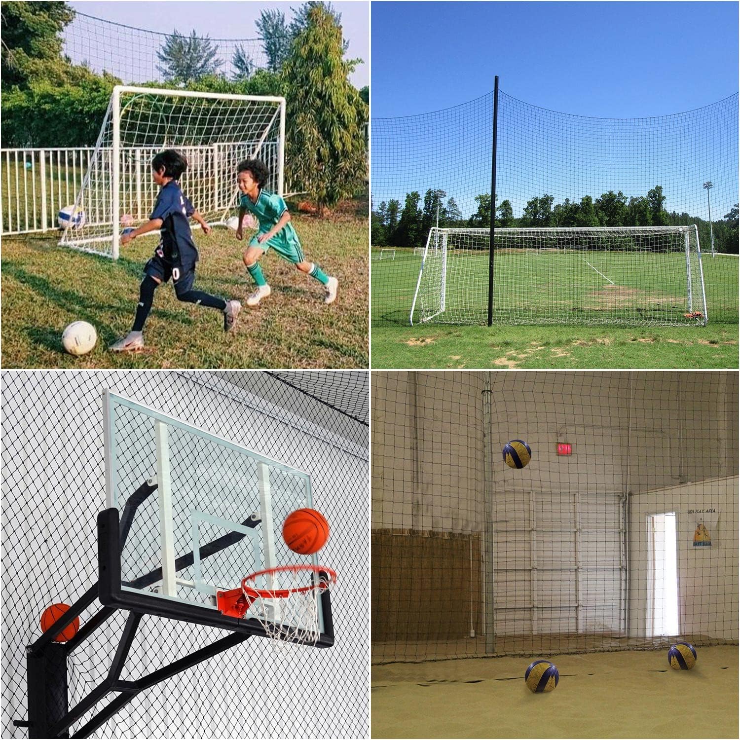 Soccer Backstop Net, High Impact Barrier Net, Nylon Practice Sports Netting 10x20ft/10x30ft/10x40ft (Installation Rope Included) - Image 7