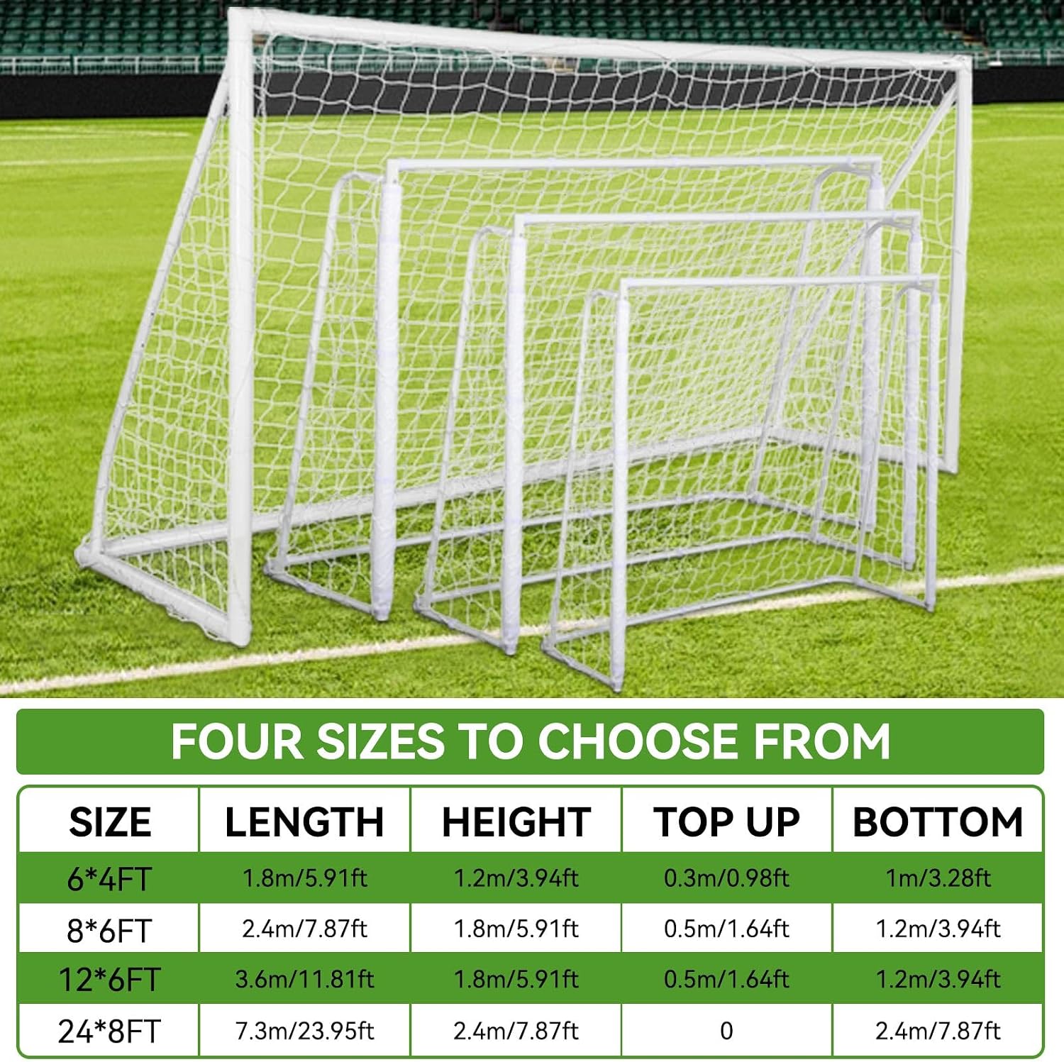 Soccer Goal Net, Soccer Replacement Goal Nets Sports Soccer Goal Post Net Full Size Football Goal Post Netting for Sports Match Training - Image 4