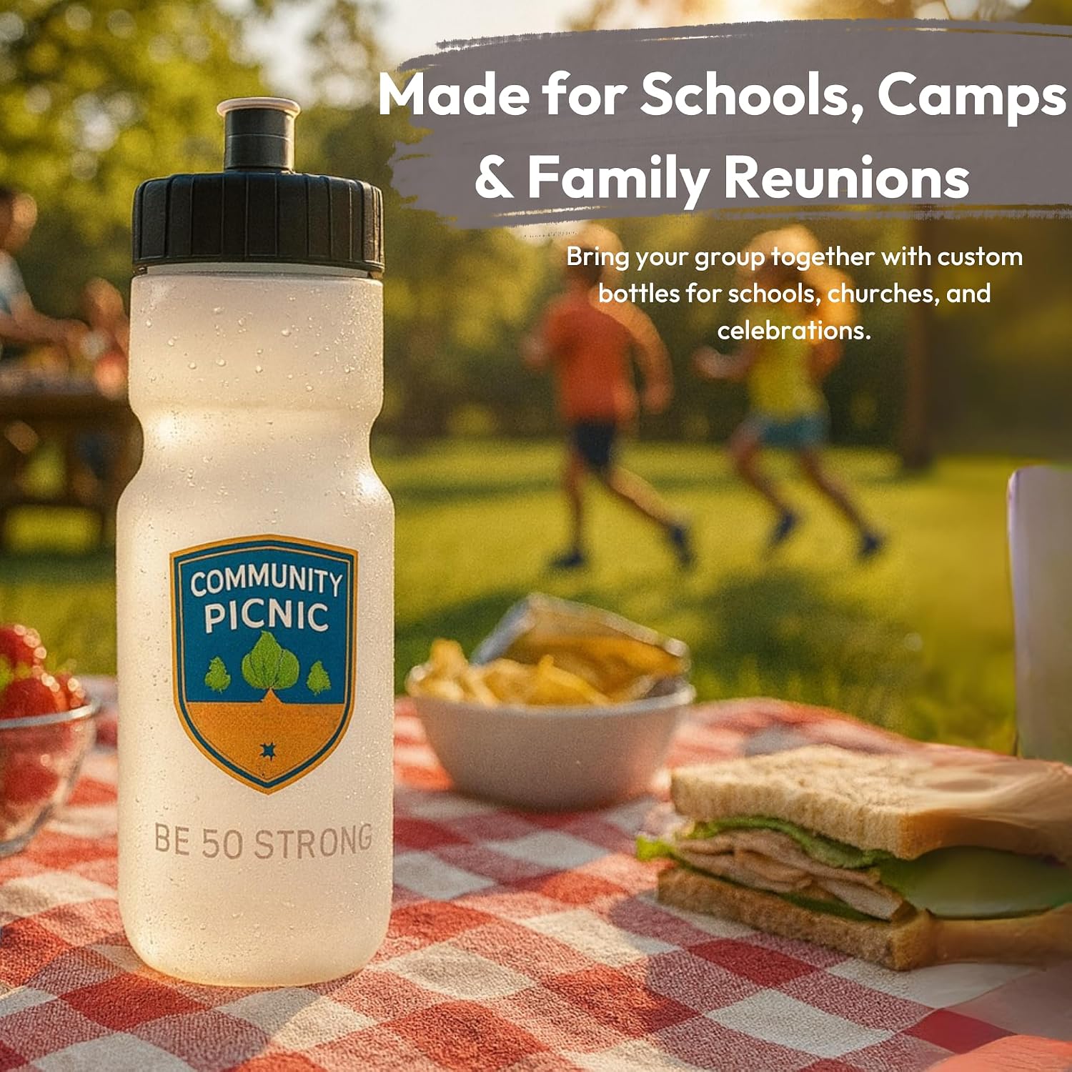 50 Strong | Custom Water Bottles, 24-Pack, 22 oz, Personalized, Logo Ready - Image 6