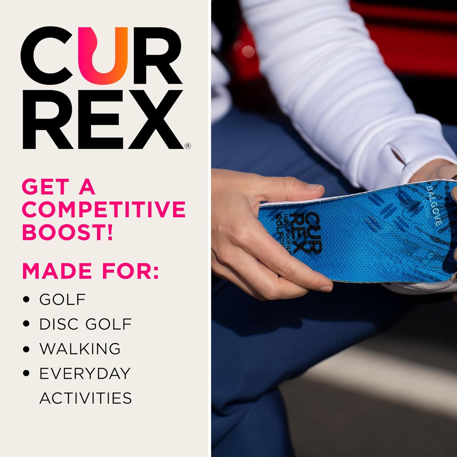 CURREX GolfPro Insoles for Golf Shoes – Arch Support Inserts to Improve Balance, Stability, Comfort & Performance, Help with Foot & Heel Pain Relief – for Men & Women – High Arch, Large - Image 4