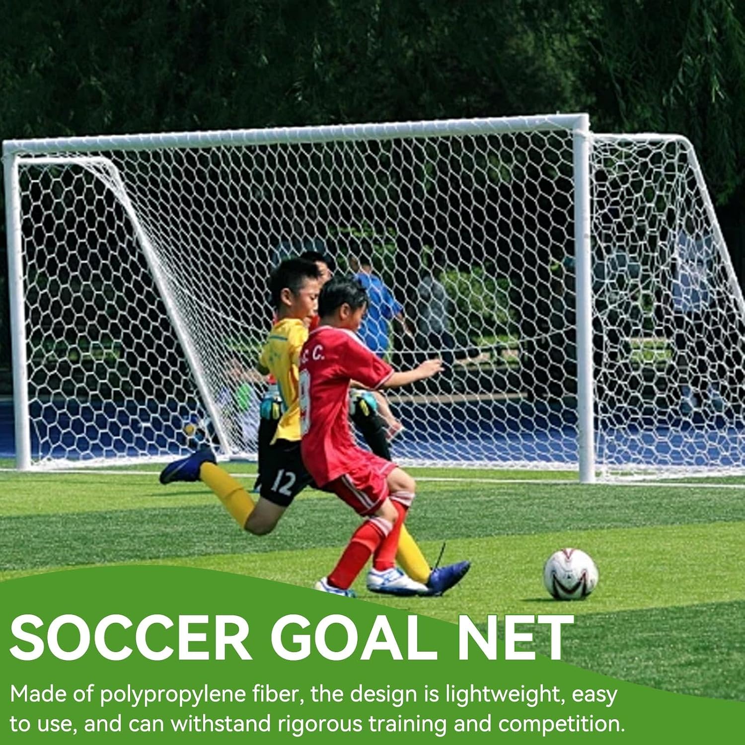 Soccer Goal Net, Soccer Replacement Goal Nets Sports Soccer Goal Post Net Full Size Football Goal Post Netting for Sports Match Training - Image 5