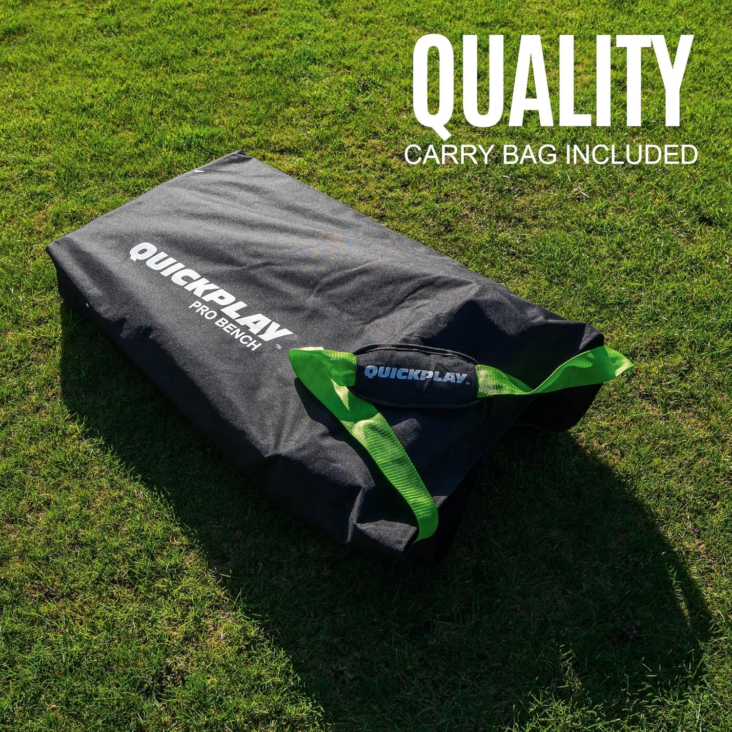 QUICKPLAY Pro 6-Seater Team Bench with Canopy Shelter - Sideline | Seats 6 with sun & rain roof, Folds flat for transport, Sturdy steel frame, Carry bag included, For games & events - Image 4