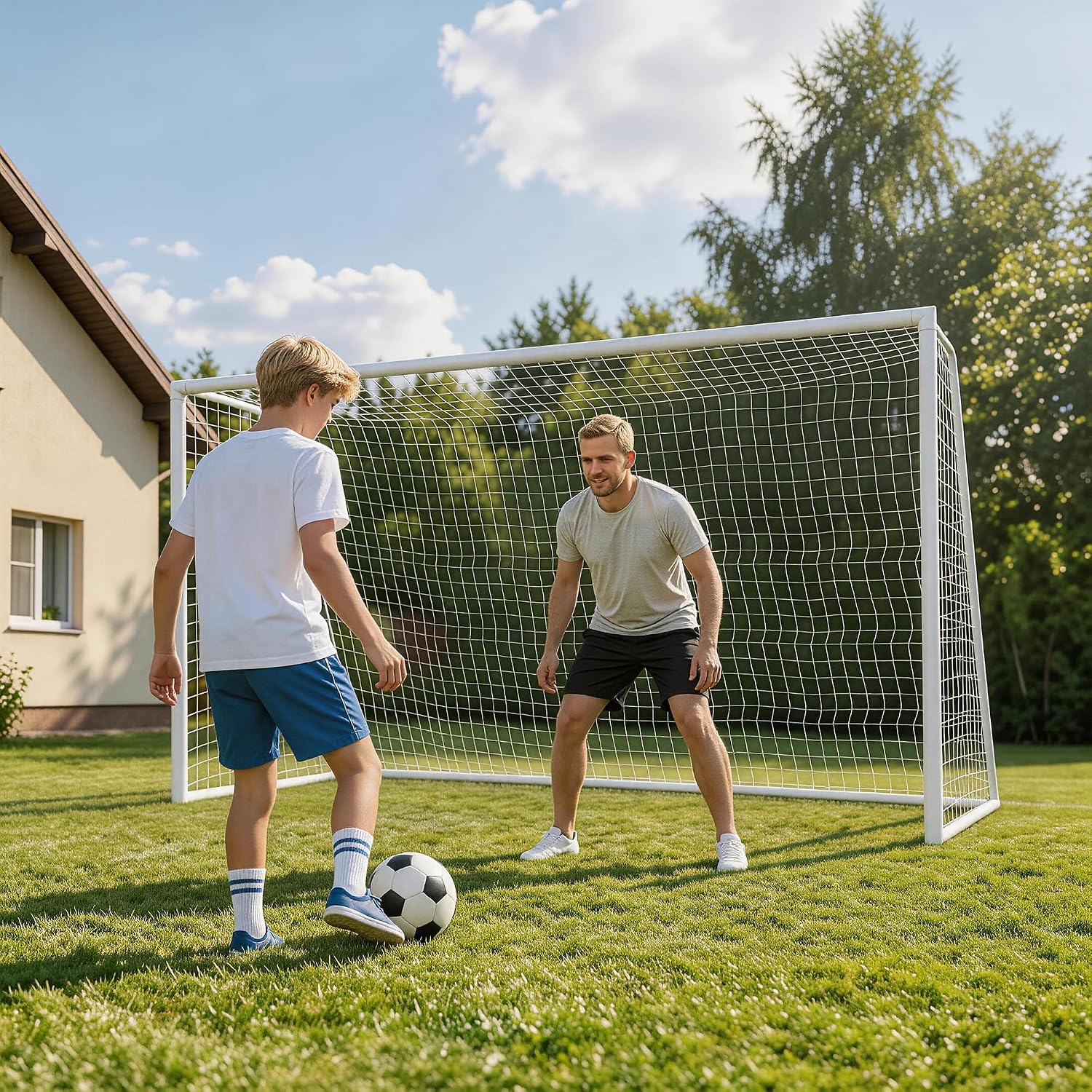 ZENY 10X6.5ft Portable Soccer Goal, Indoor Outdoor Backyard Training Goal | PVC Frame Goal, All Weather Net, Easy Assembly, Soccer Practice Equipment for Youth Adults - Image 4