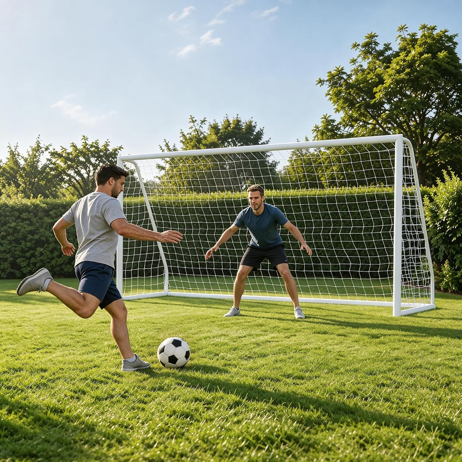 ZENY Portable Soccer Goal, Backyard, Training and Tounament Size | 12x6, 6x4, 24x8 ft Steel Frame Goal, All Weather Net, Indoor Outdoor Backyard Training Soccer Goal for Youth Adults - Image 6