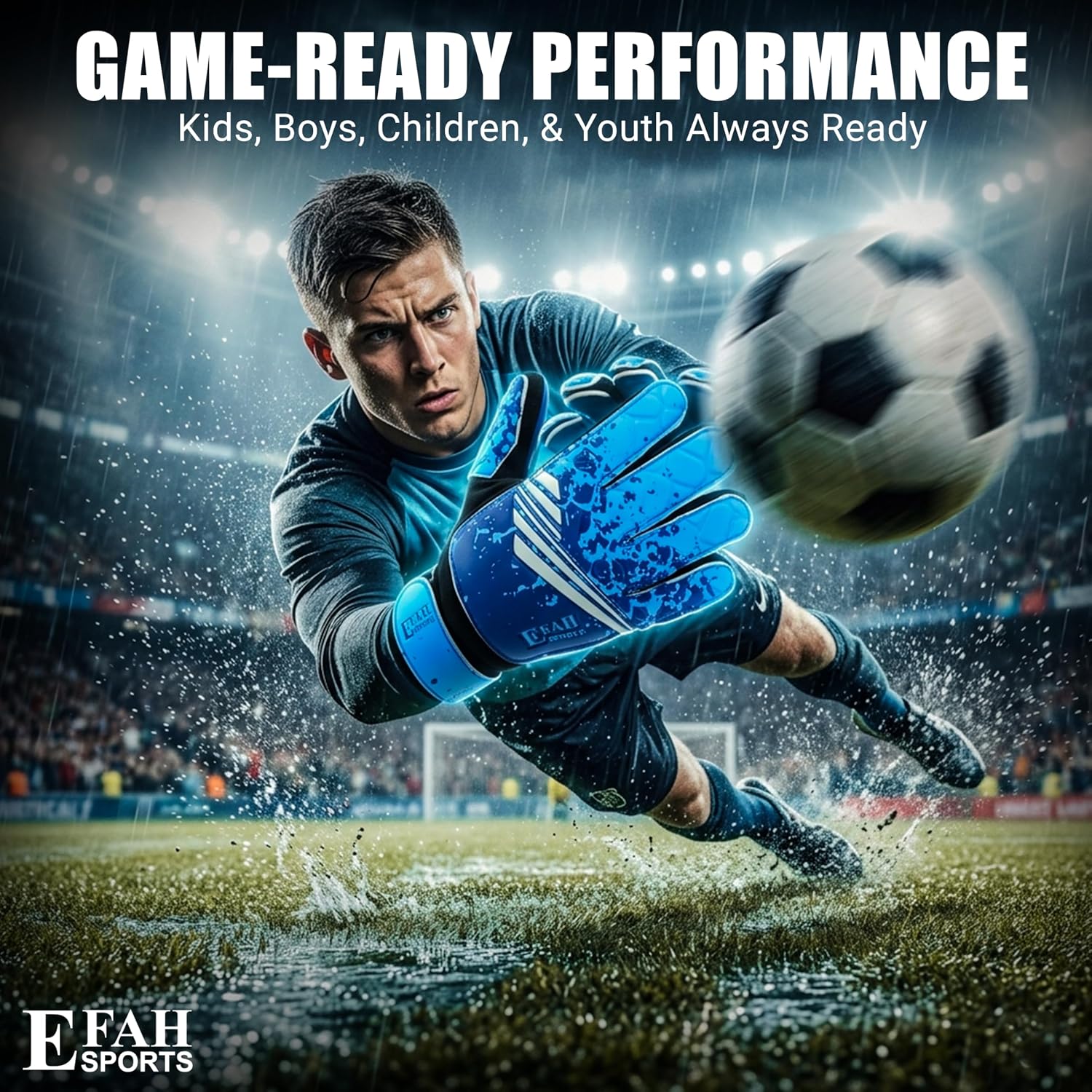Soccer Goalie Goalkeeper Gloves for Kids Boys Children Youth | Strong Grip Latex Palm - Image 6