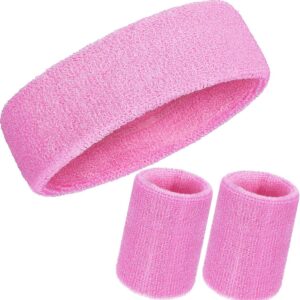 WILLBOND 3 Pcs Sweatbands Set 80s 9...