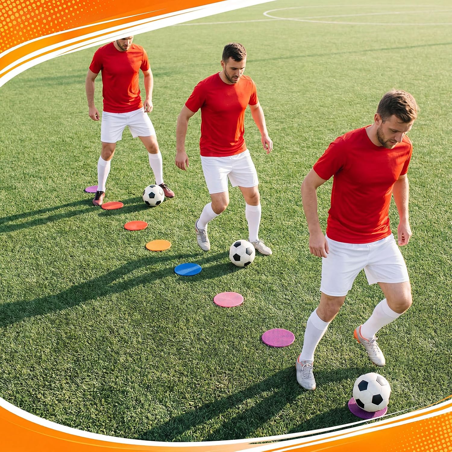 Tinideya Poly Spot Markers 4.7 Inch 9 Color Non Slip Tear-Resistant | 90 Pcs Gym Floor Vinyl Poly Dots Agility Spot Markers for Soccer Basketball Speed Training Field Dance Sports Exercise - Image 4