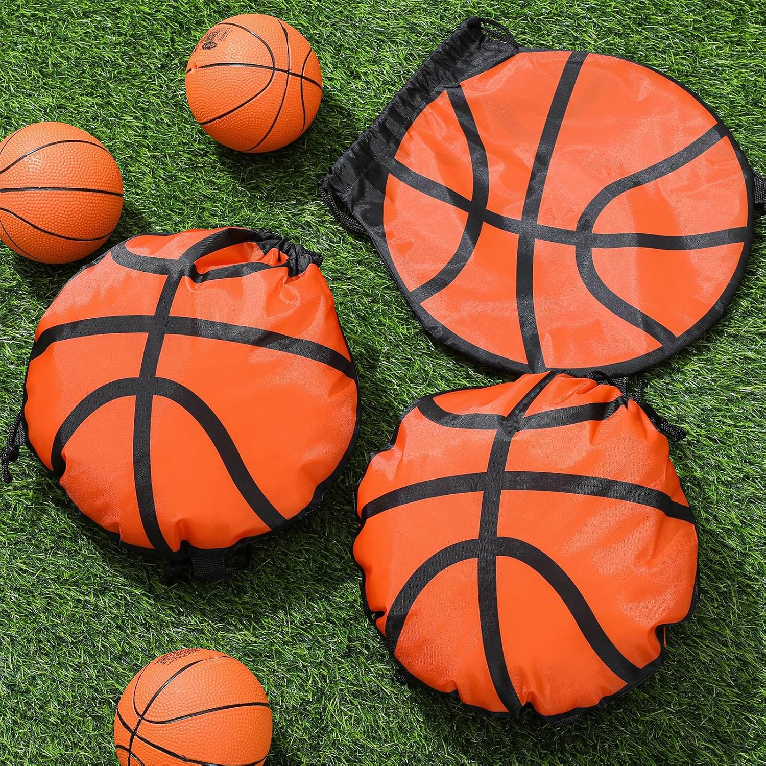 Kacctyen 12 Pcs Basketball Drawstring Bags Basketball Goodie Bags Sports Drawstring Backpack for Sports Party Favors for Girls Boys - Image 6