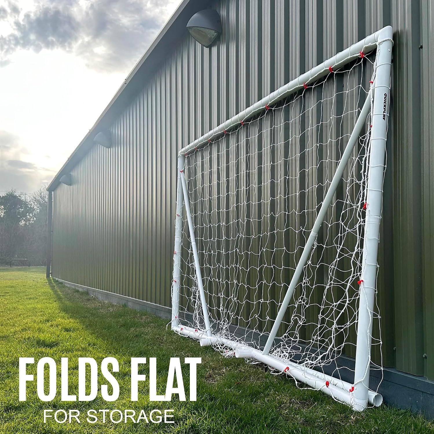 QUICKPLAY Q-Fold Soccer Goal | 30-Second Folding Design for Easy Setup | Portable & Weatherproof uPVC Soccer Goal for Backyard | Durable Post for Adults & Kids - Image 2