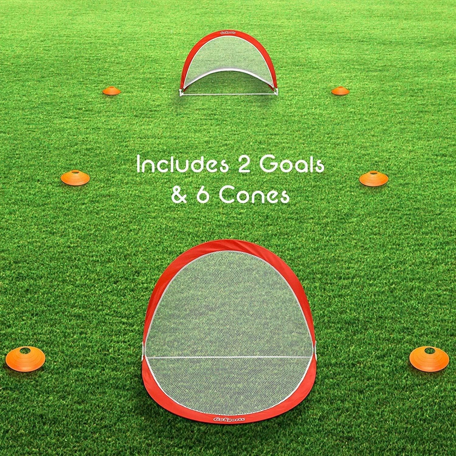 GoSports Portable Pop-Up Soccer Goals for Backyard - Kids & Adults - Set of Two Nets with Agility Training Cones and Carrying Case - Image 4