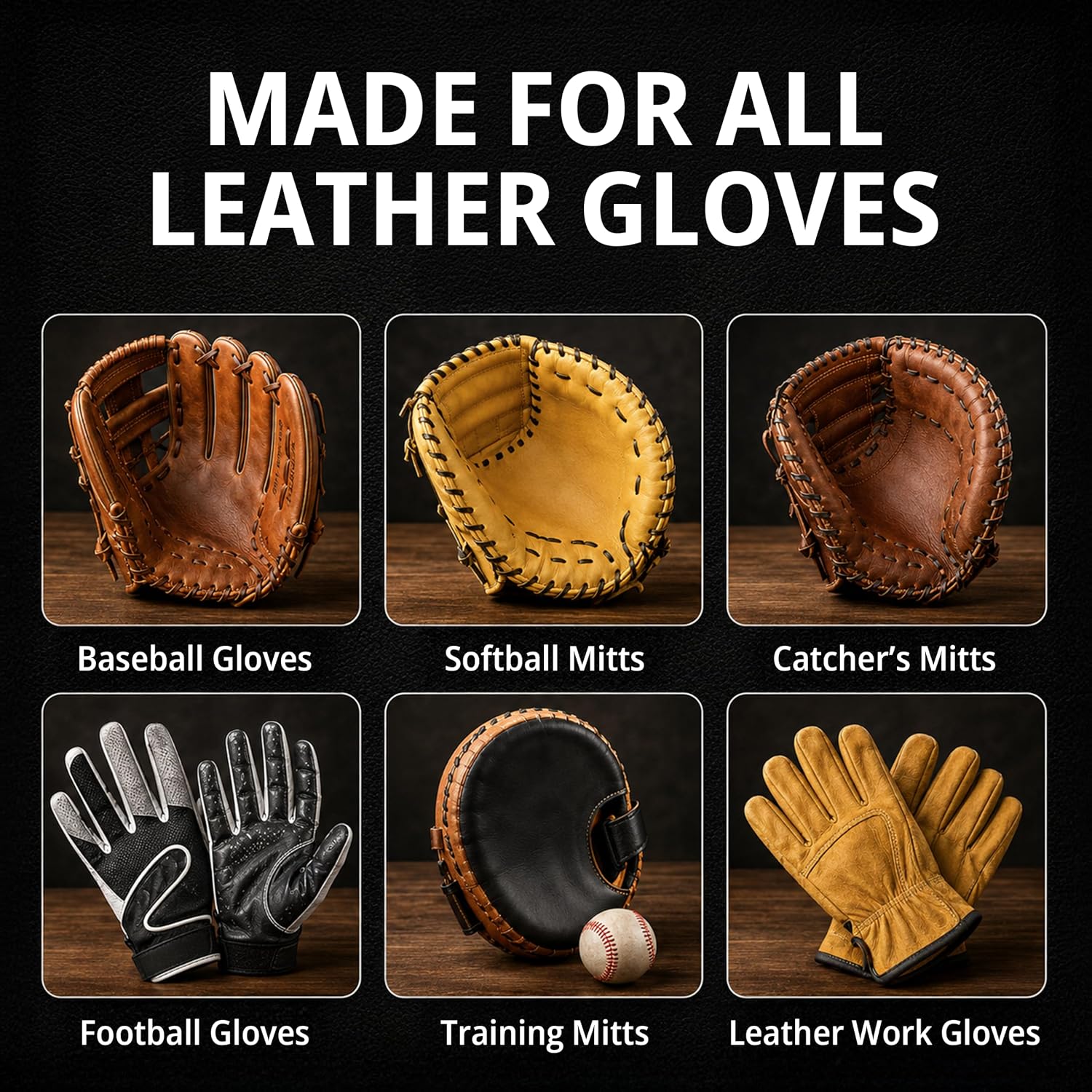 Eagle Baseball Glove Care Kit – Glove Cleaner (8oz), Oil (8oz), Conditioner (3.38oz), 2 Applicators & Cloth – Complete Leather Glove Maintenance Kit for Baseball, Softball, Catcher’s Mitts & More - Image 6