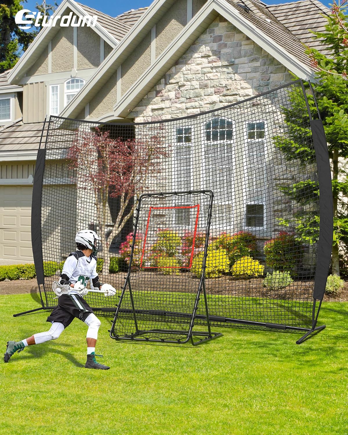 12x9/16x10/20x10ft Backstop Net, Ball Sports Barrier Netting | Protection Screen for Baseball Softball Lacrosse Soccer Hockey Training for Backyard, with Carry Bag - Image 6