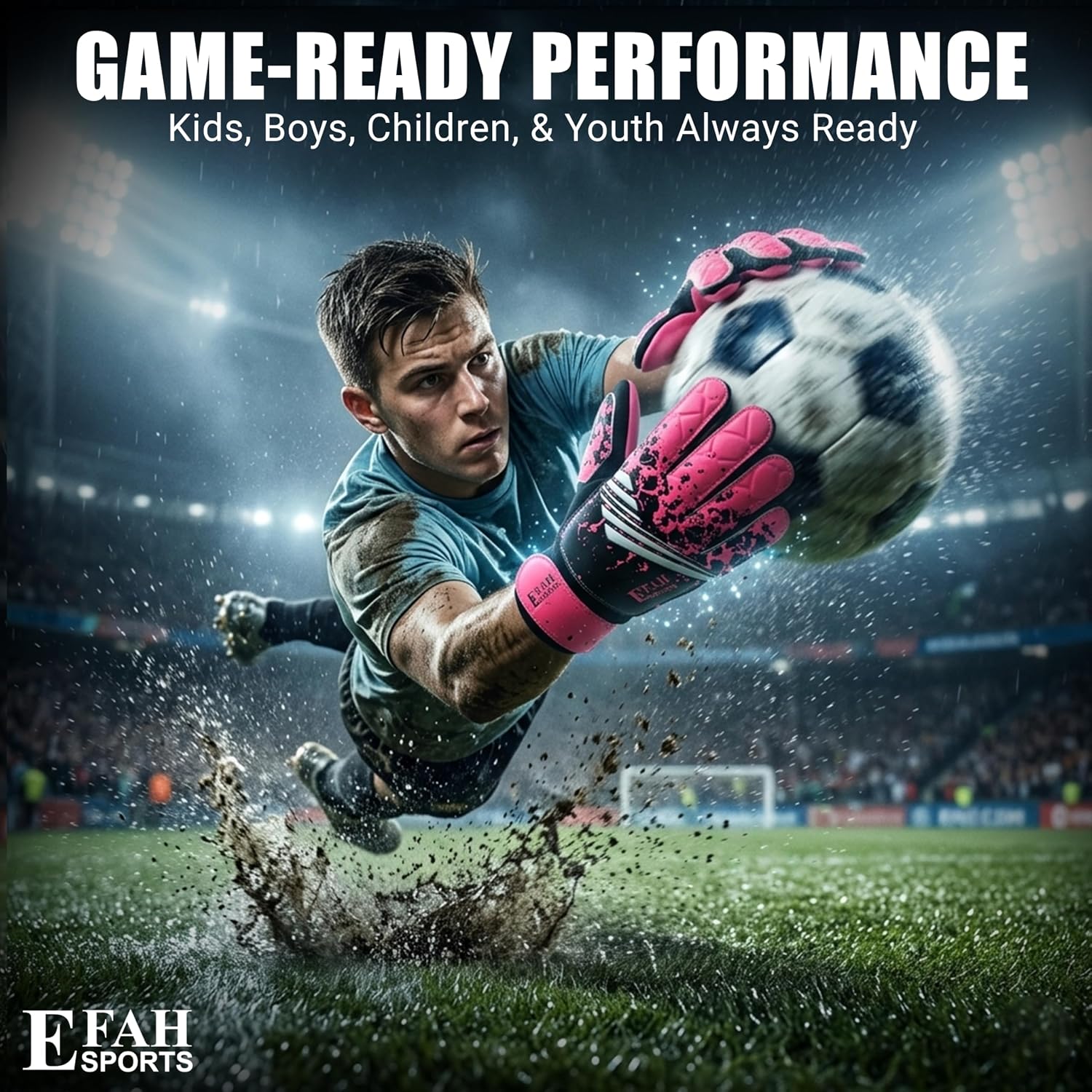 Soccer Goalie Goalkeeper Gloves for Kids Boys Children Youth | Strong Grip Latex Palm - Image 6