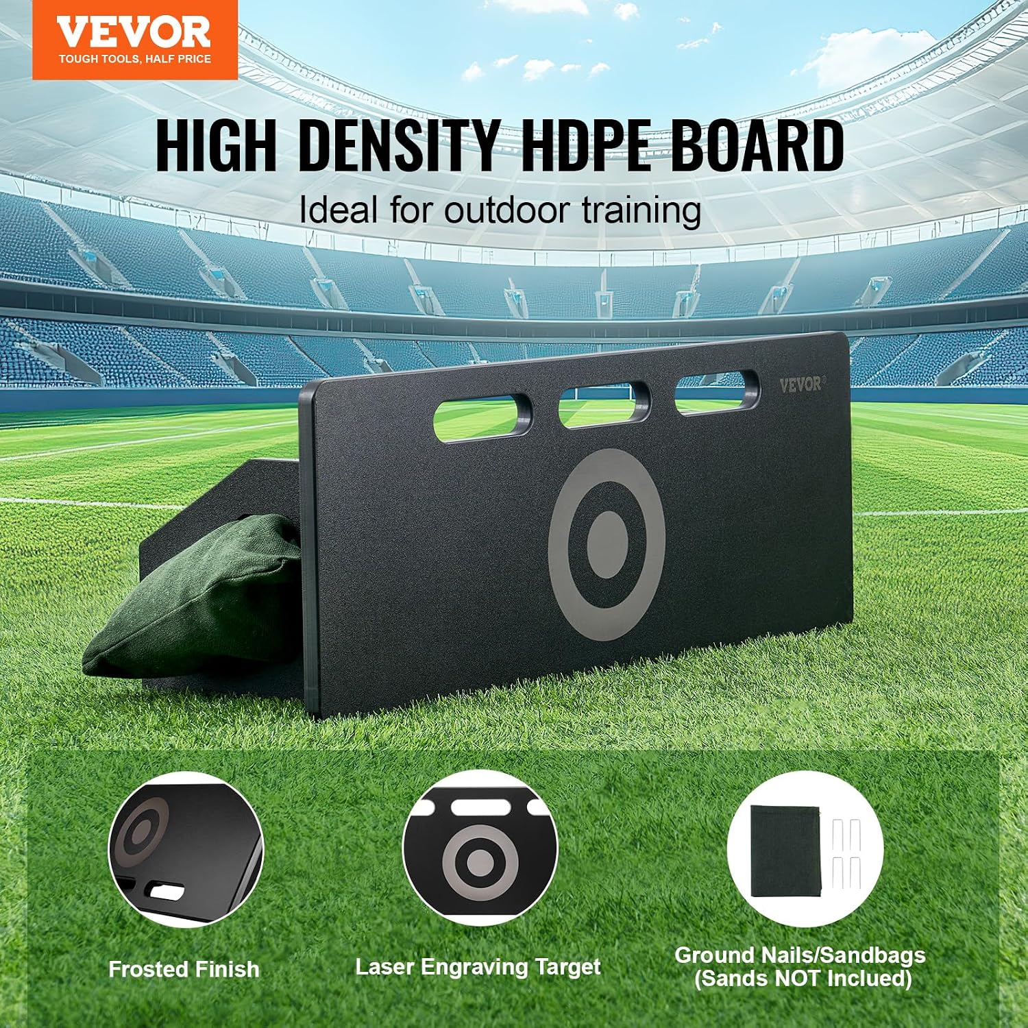 VEVOR Soccer Rebounder Board, Portable Soccer Wall with 2 Angles Rebound, Foldable HDPE Kickback Rebound Board, Soccer Training Equipment for Kids and Adults, Passing & Shooting Practice - Image 2