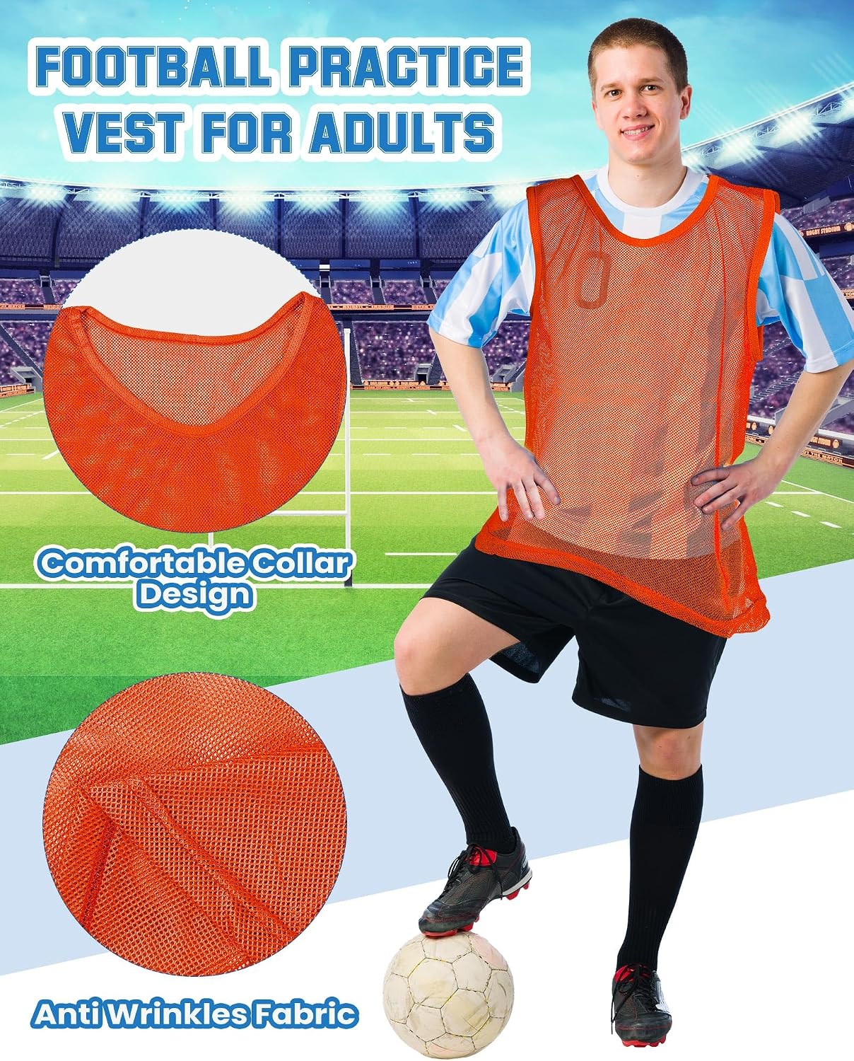 Pasimy 36 Pcs Adult Pinnies Scrimmage Vests Youth Pinnies Team Practice Jerseys for Sports Soccer Football Basketball - Image 6