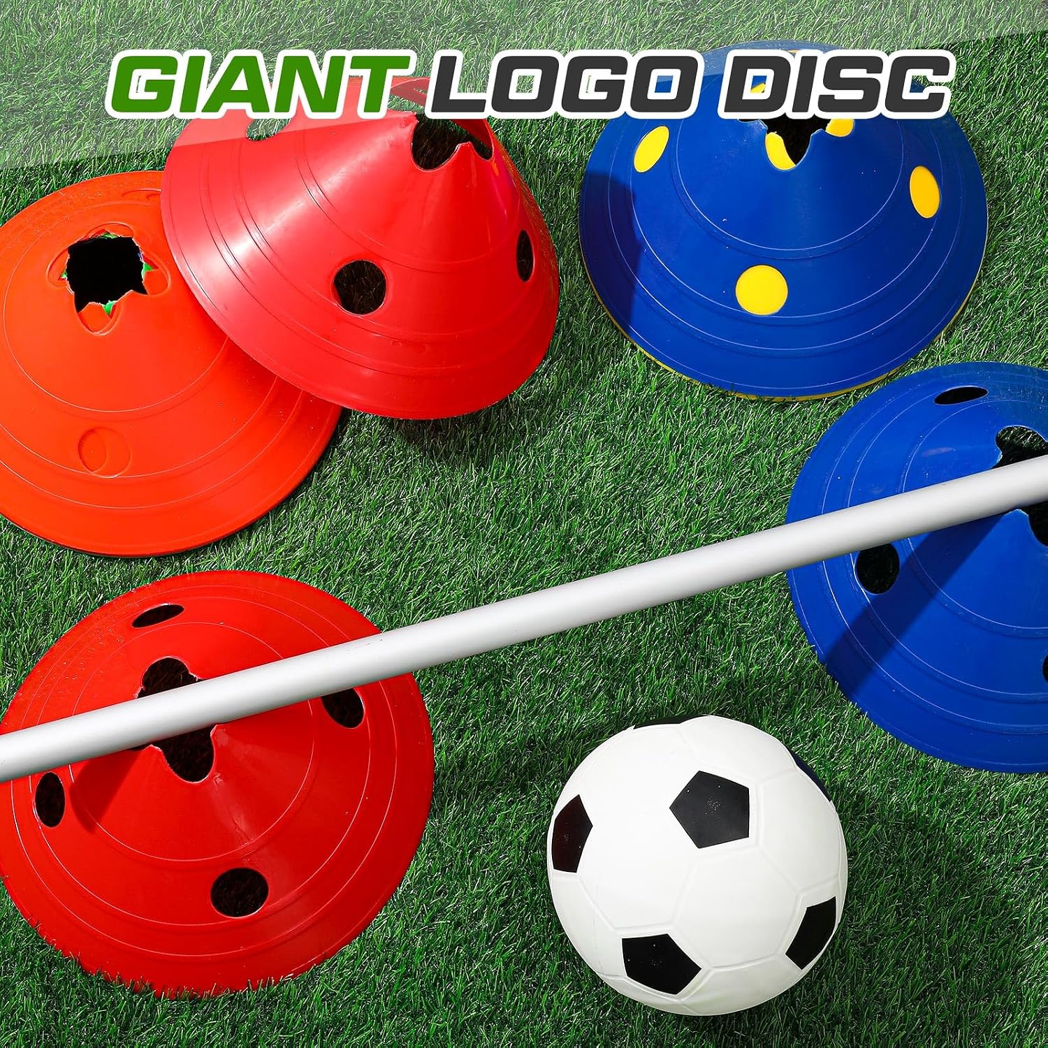 Jumbo Disc Cones Jumbo Soccer Cones with Mesh Bag Giant Large Agility for Soccer Training Adult Sports - Image 6