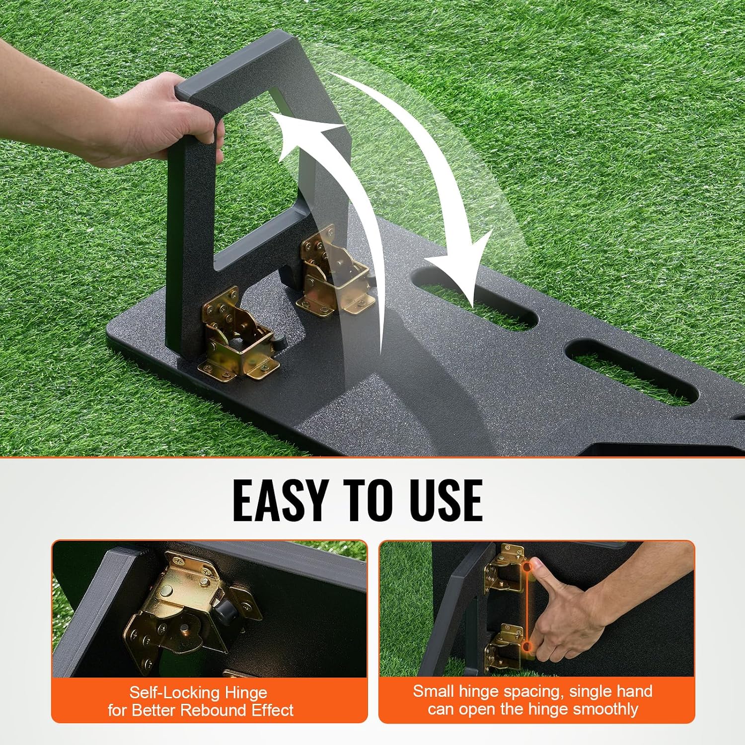 VEVOR Soccer Rebounder Board, Portable Soccer Wall with 2 Angles Rebound, Foldable HDPE Kickback Rebound Board, Soccer Training Equipment for Kids and Adults, Passing & Shooting Practice - Image 5
