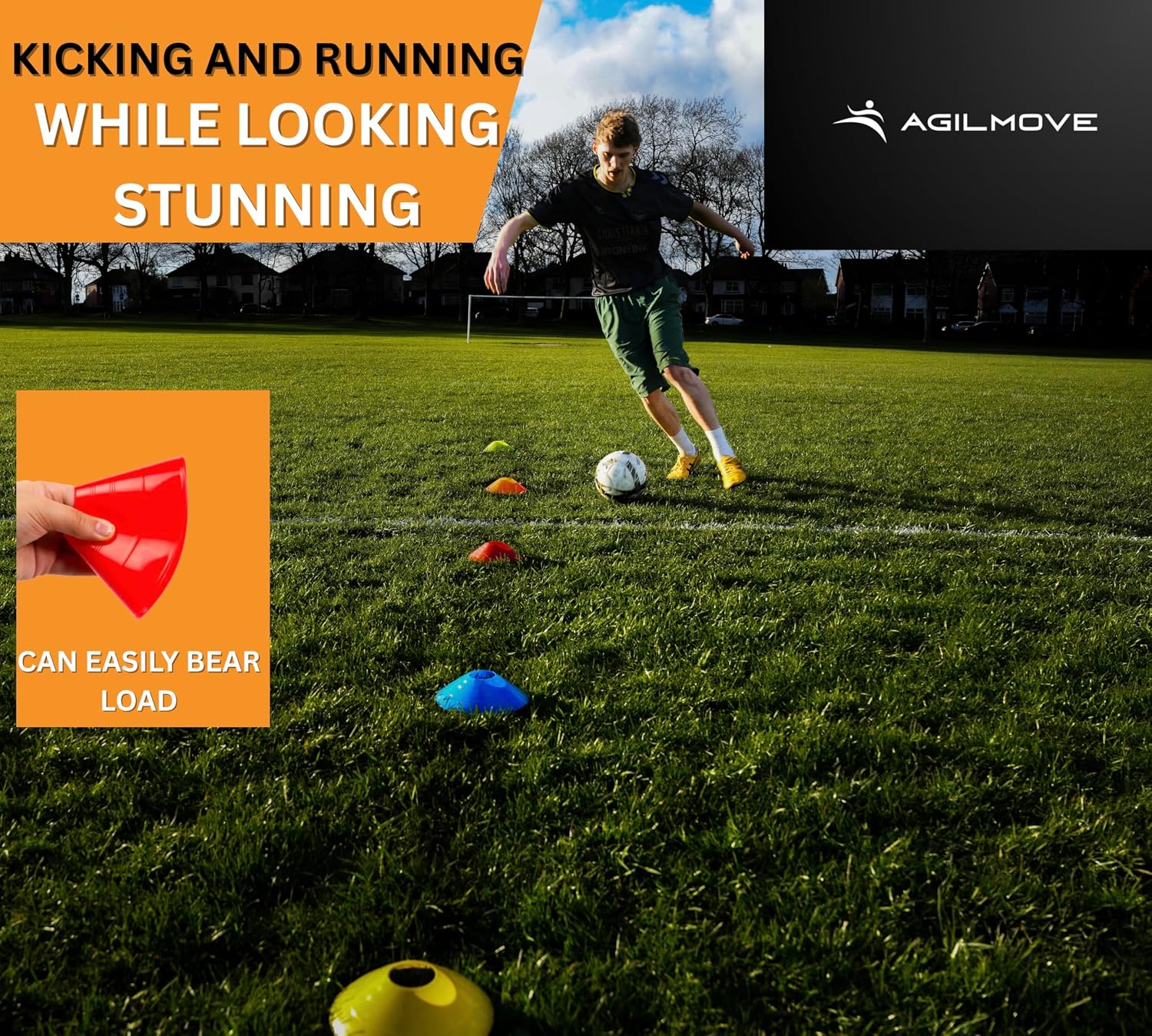 Flexible Soccer Cones (Set of 60/50/40/25) with Mesh Bag & Strap, Sports Cones for Soccer, Basketball, Football Training Equipment, Agility Soccer Cones for Drills Training - Image 5