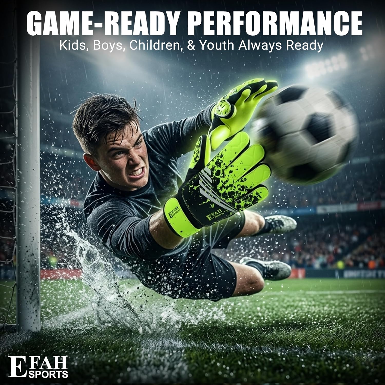 Soccer Goalie Goalkeeper Gloves for Kids Boys Children Youth | Strong Grip Latex Palm - Image 6