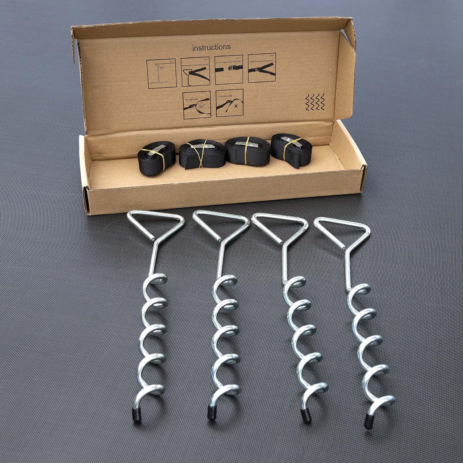 Trampoline Stakes Heavy Duty Strong and Galvanized Steel Corkscrew High Wind Anchor Kit for Trampoline Camping Tents Tie Down Anchors - Image 7