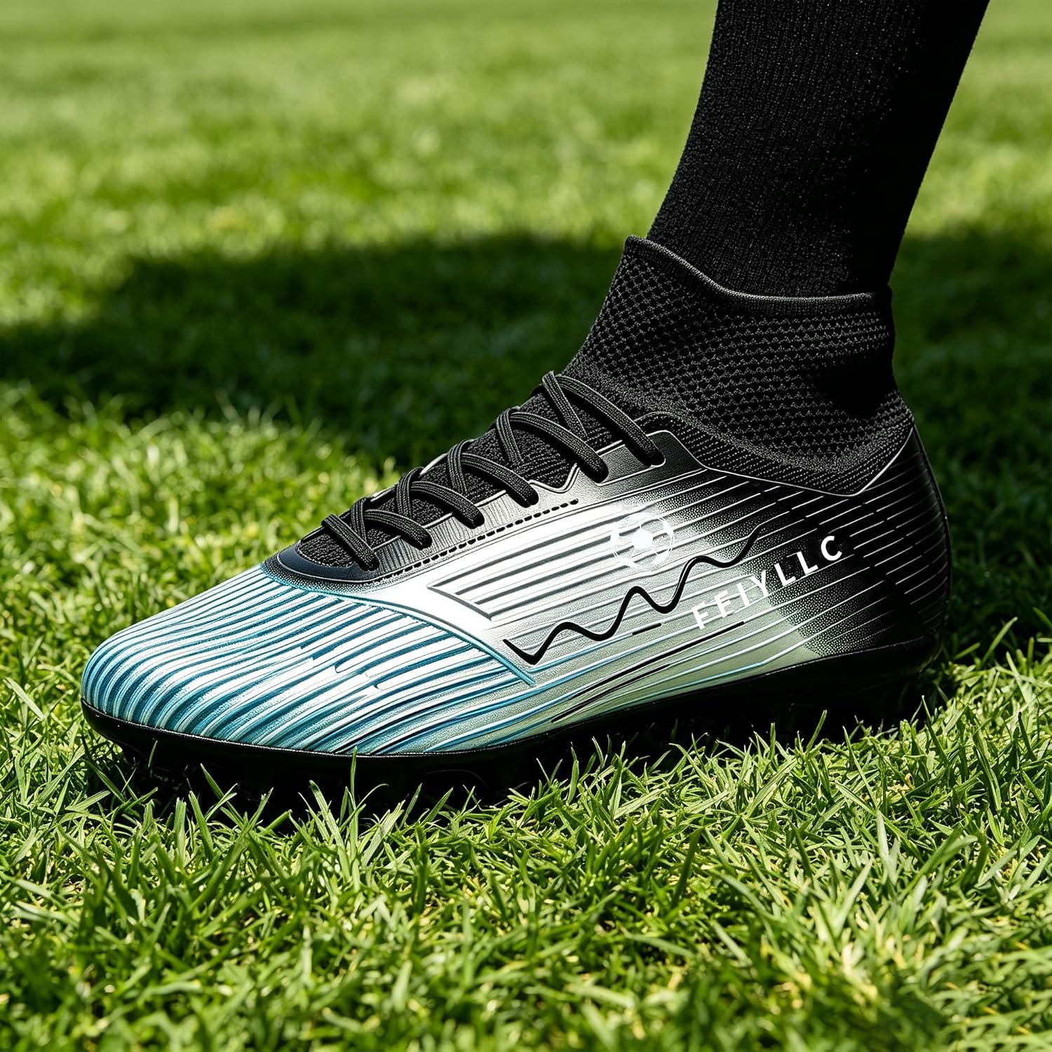 Unisex Soccer Cleats High-Top AG/FG Ankle Support Soccer Shoes Non-Slip Football Boots for Men Women Youth Artificial Grass Training & Match - Image 7