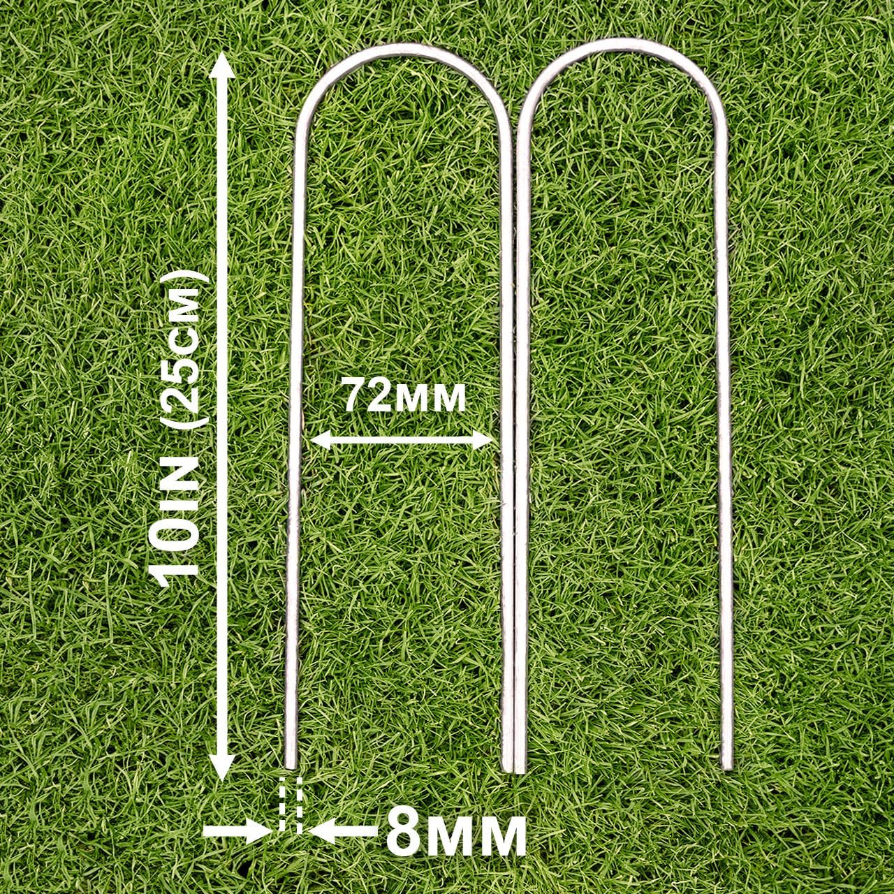 FORZA Steel U-Peg Ground Anchors | Heavy-Duty Galvanized Stakes for Soccer Goals Garden Yards Tents SOD Pins Lawn Landscaping Staples – Multiple Sizes & Packs (2, 10 Inch)