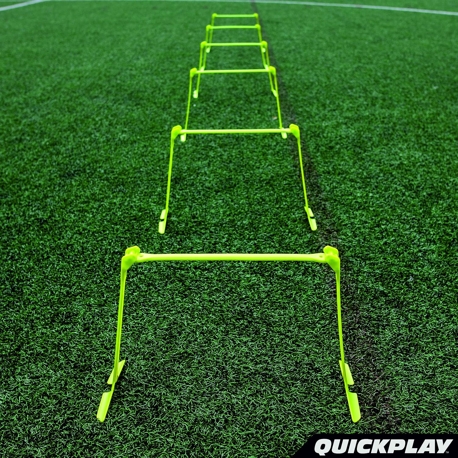 QUICKPLAY Adjustable Speed Hurdles Set of 6 - Agility & Soccer Training | 3-in-1 heights 6", 9", 12", Quick-click adjust, Footwork & plyometric drills, Portable, Carry bag included - Image 7
