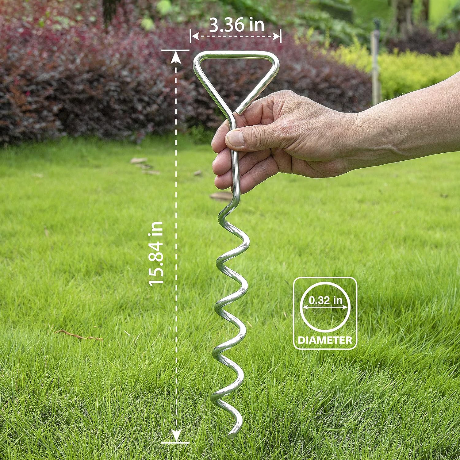 Trampoline Stakes Heavy Duty Strong and Galvanized Steel Corkscrew High Wind Anchor Kit for Trampoline Camping Tents Tie Down Anchors - Image 5